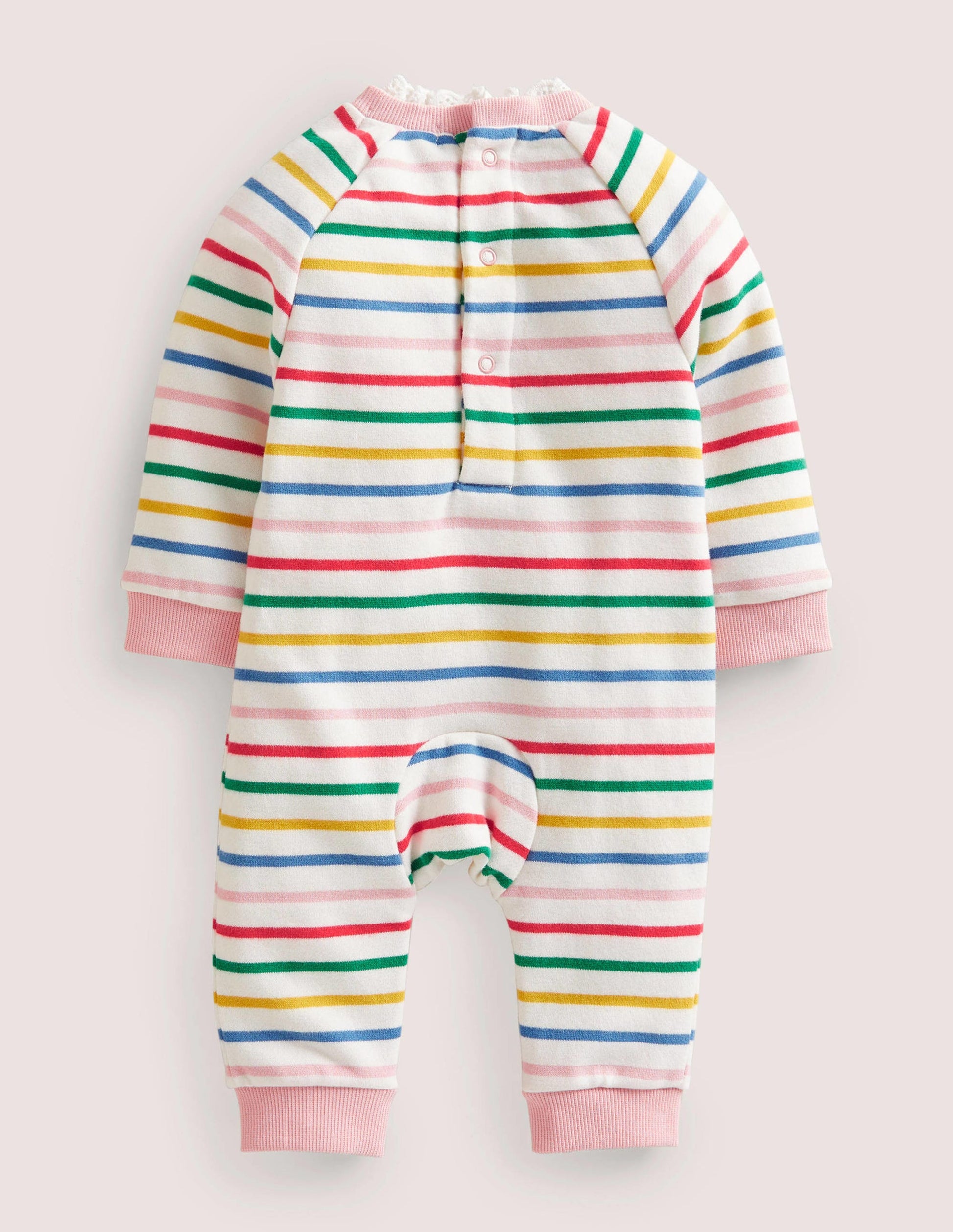 Jersey Ruffle Romper-Multi Stripe-2