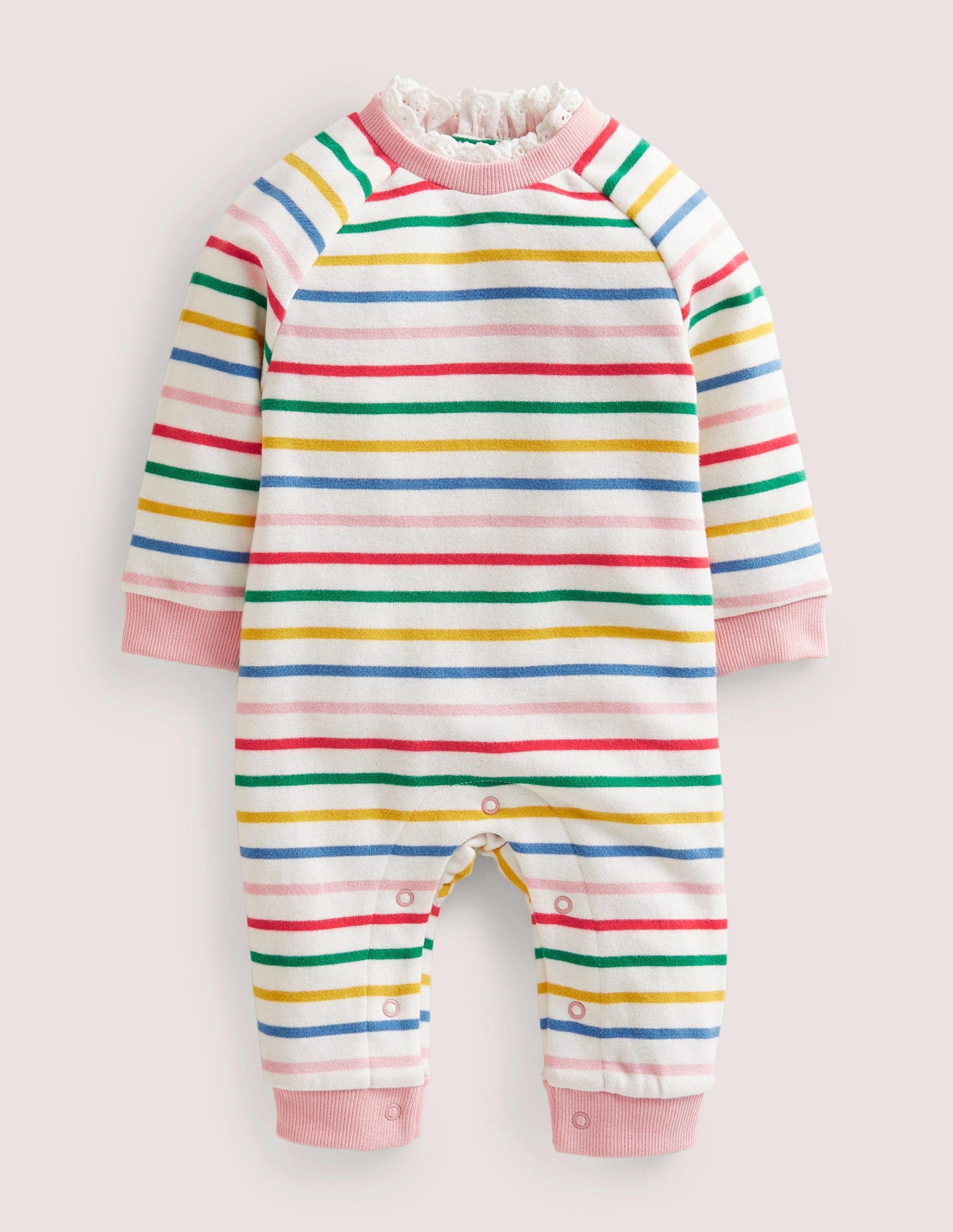 Jersey Ruffle Romper-Multi Stripe-1