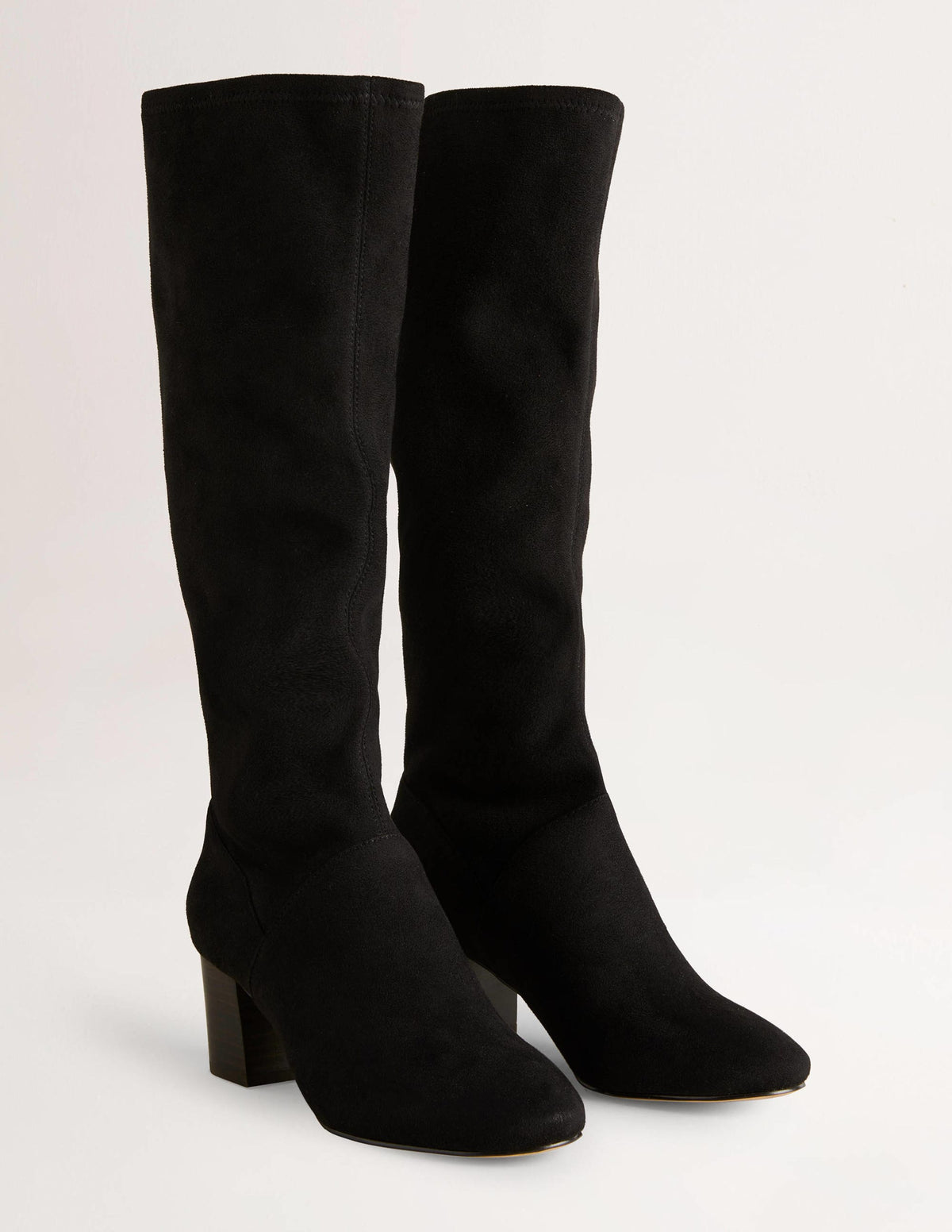 Round Toe Stretch Boots-Black - Image 2