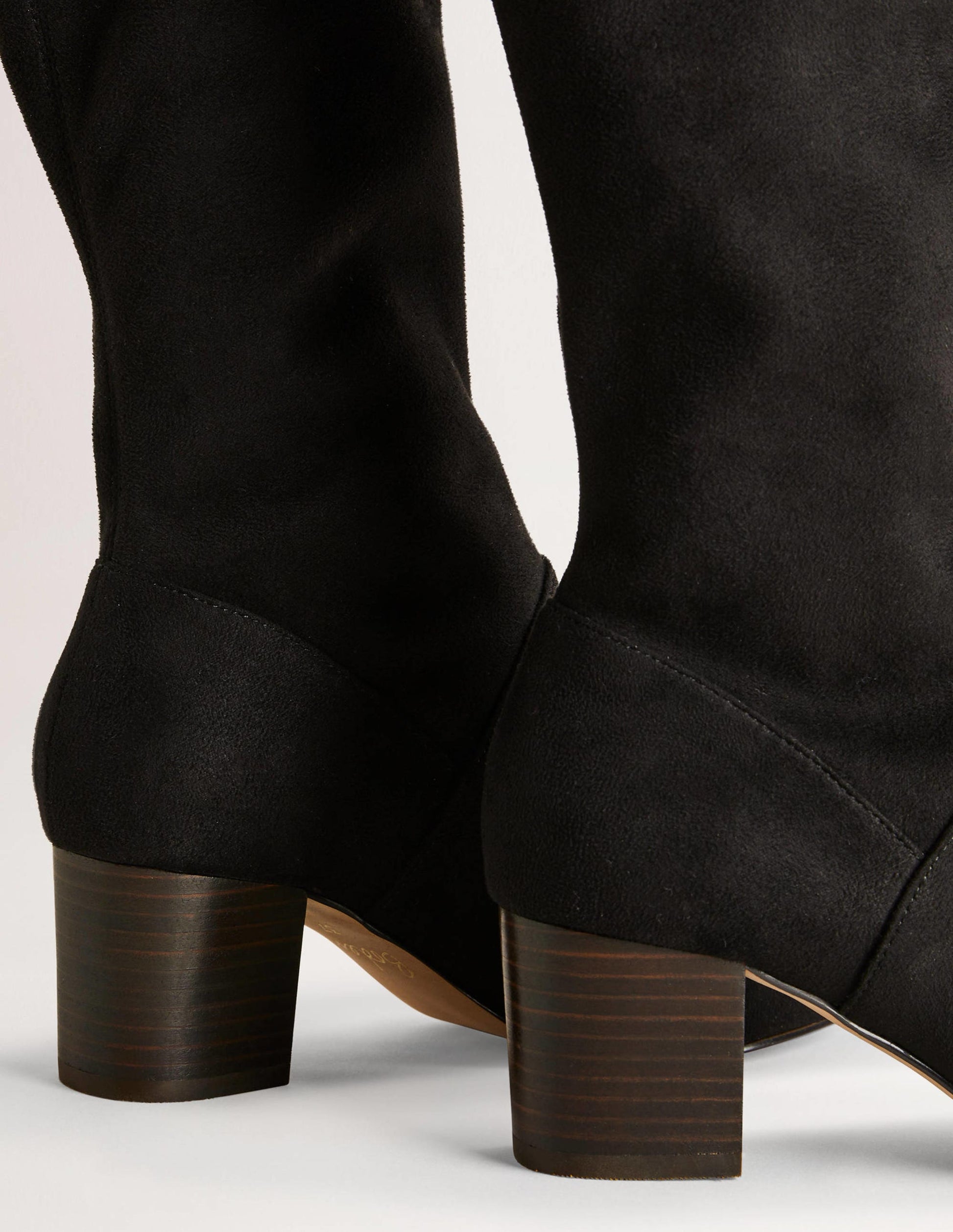 Round Toe Stretch Boots-Black-3
