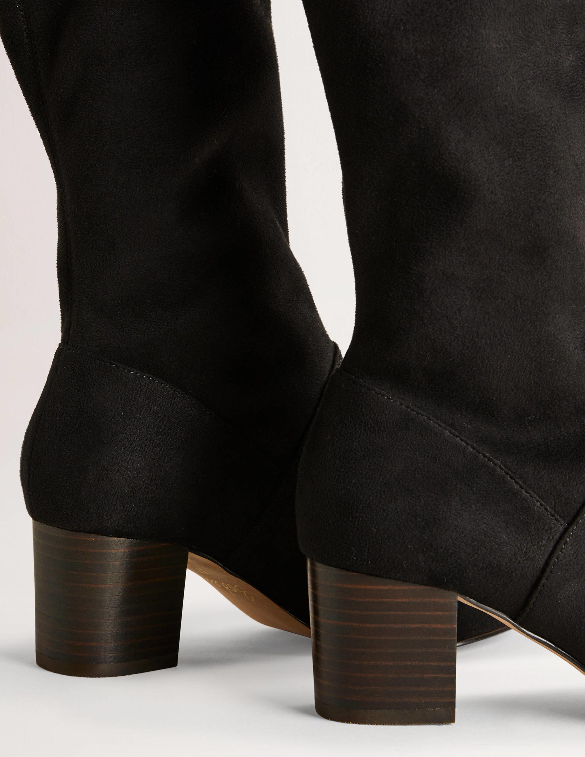Round Toe Stretch Boots-Black - Image 3