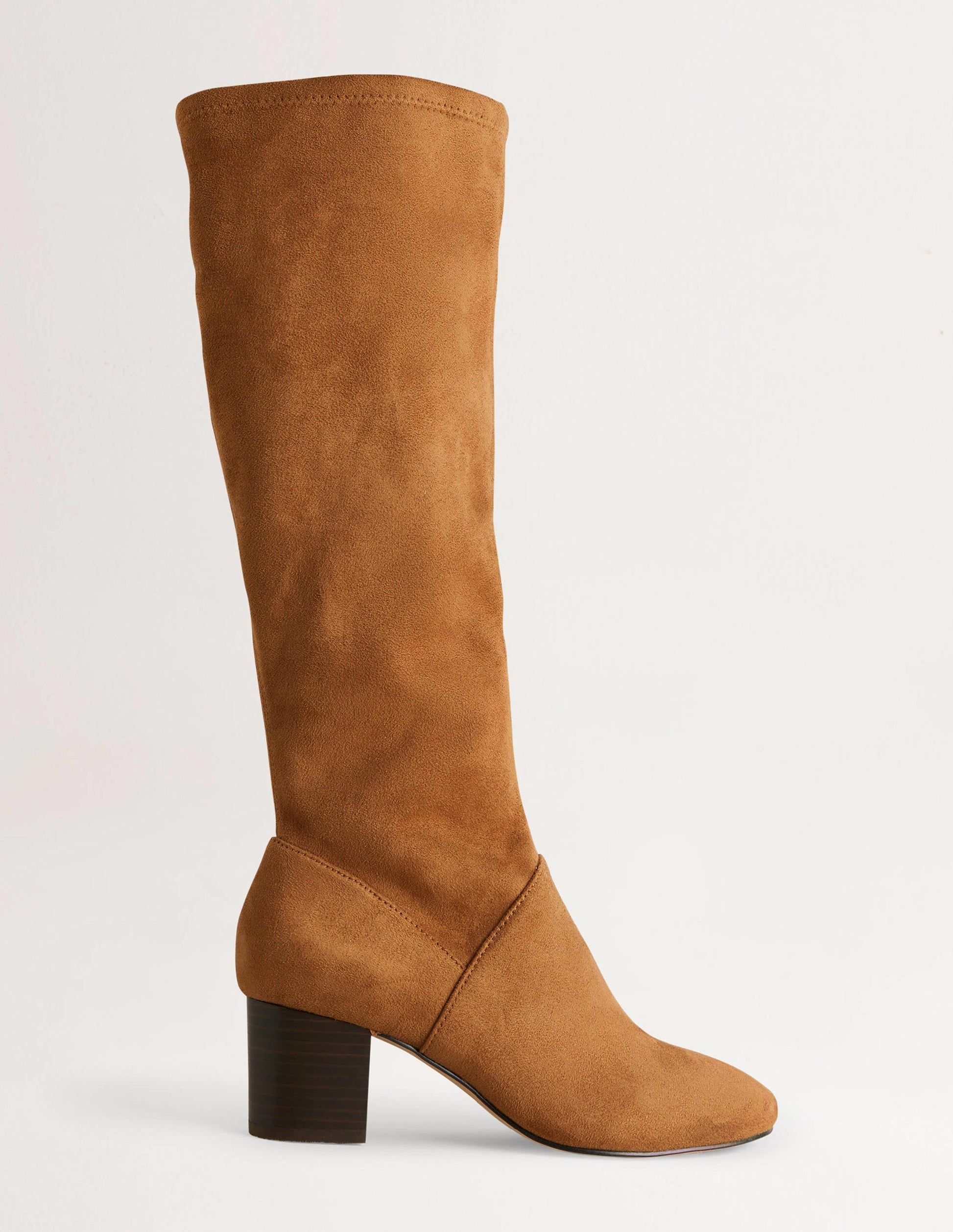 Round Toe Stretch Boots-Acorn-1