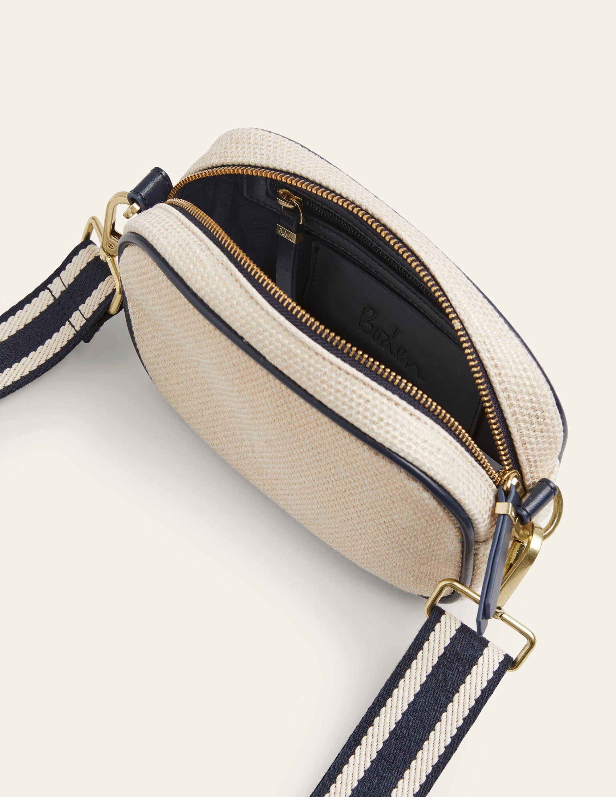 Canvas Crossbody Bag-Gold Metallic - Image 2