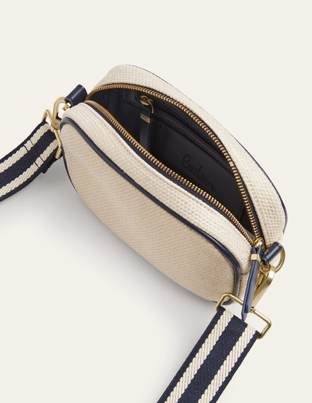 Canvas Crossbody Bag-Gold Metallic - Image 4