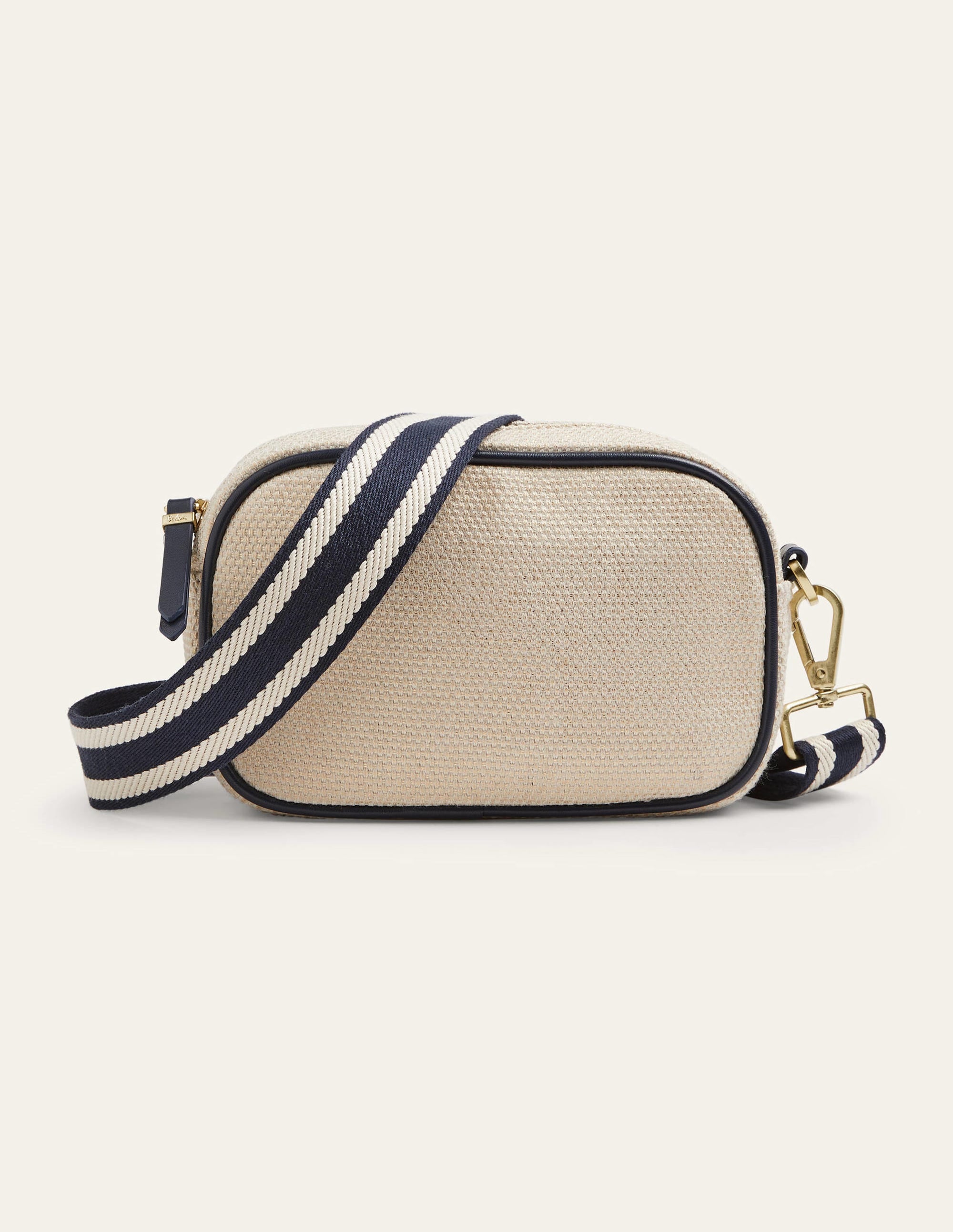 Canvas Crossbody Bag-Gold Metallic - Image 5