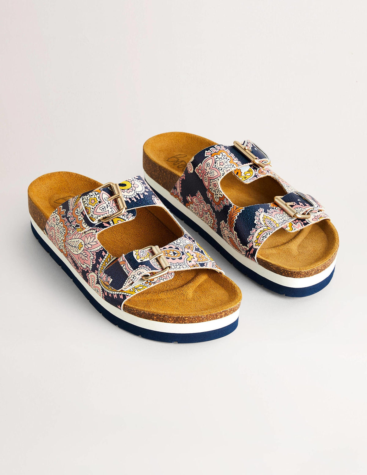 Ottoline Sandals-French Navy, Paisley Bud-2