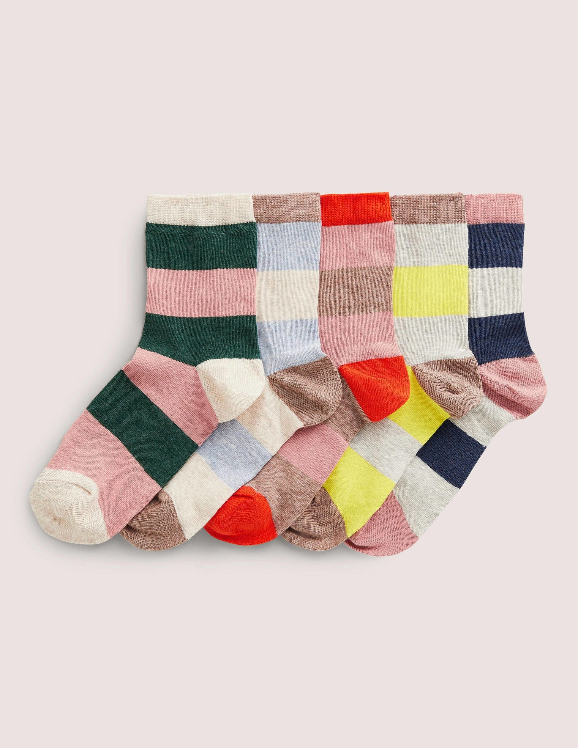 5 Pack Ankle Socks-Multi Stripe-1