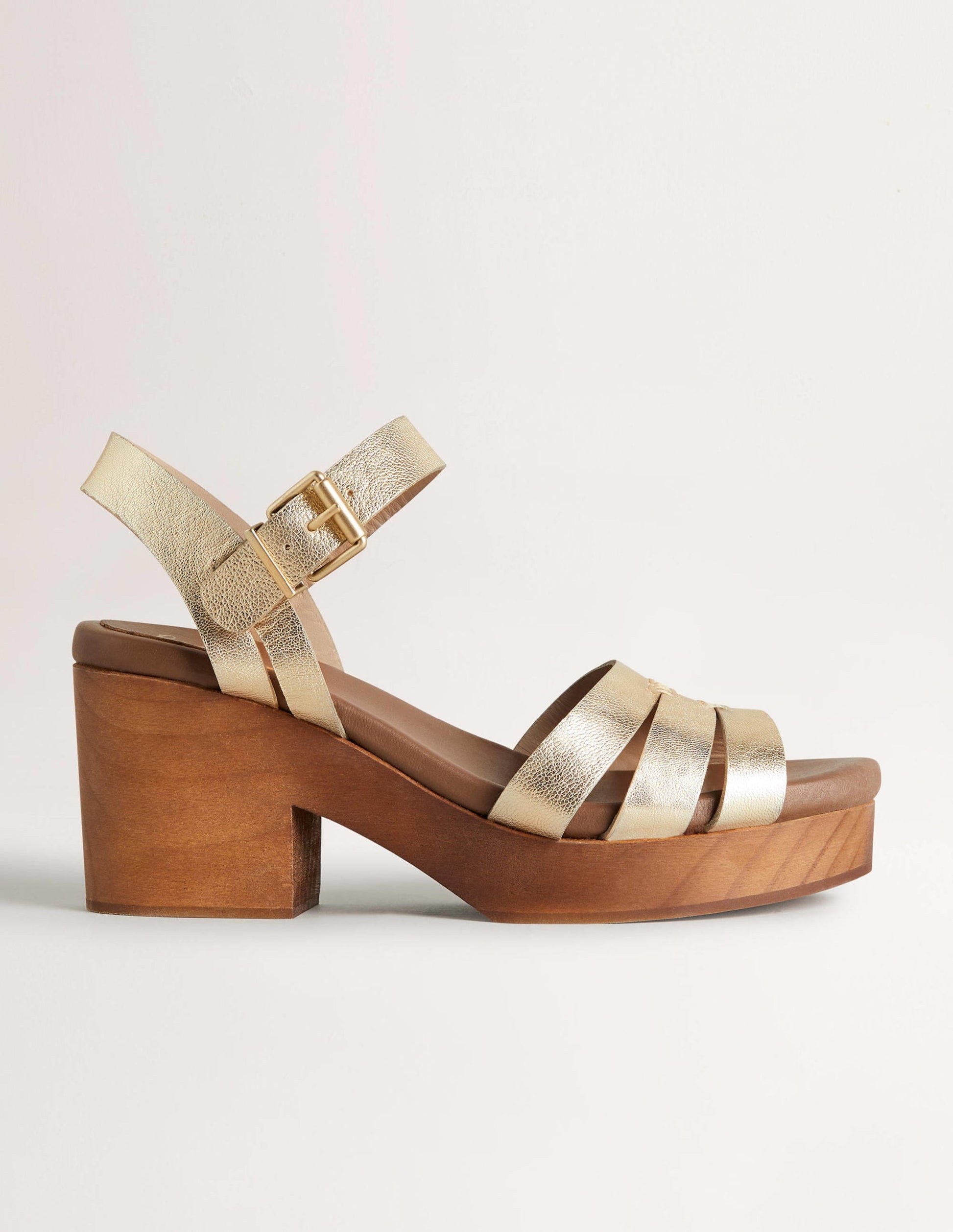 Heeled Sandal Clog-Gold-1