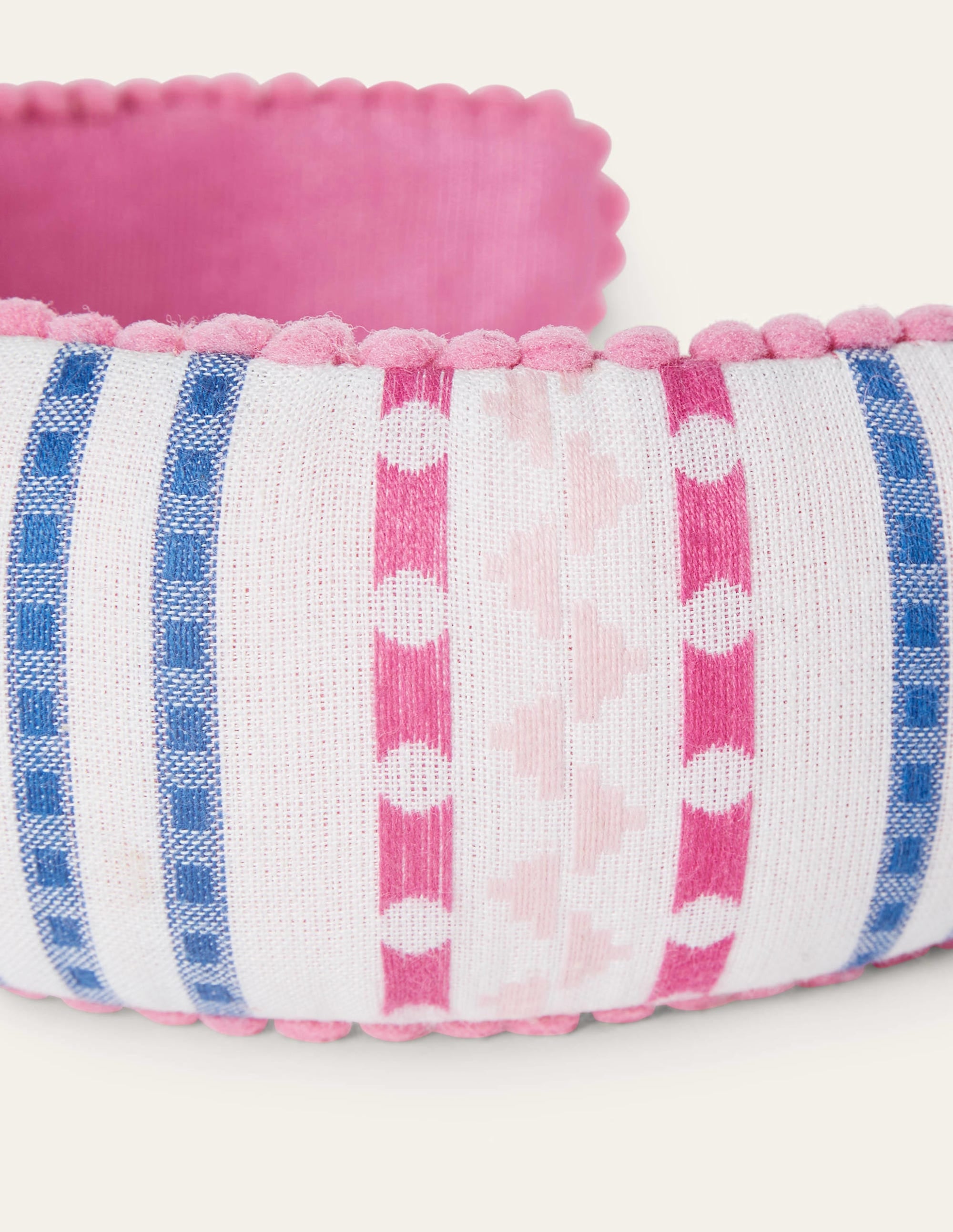 Pompom Headband-Multi Dobby Stripe - Image 3