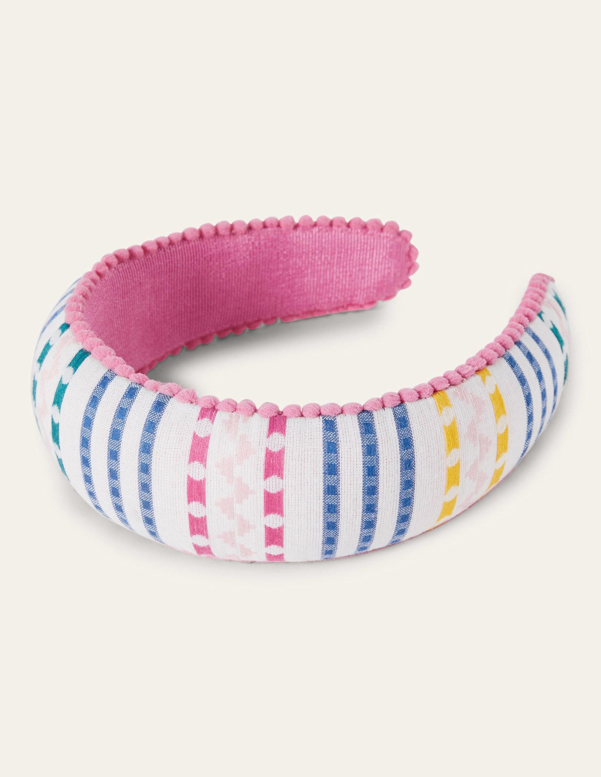 Pompom Headband-Multi Dobby Stripe-4