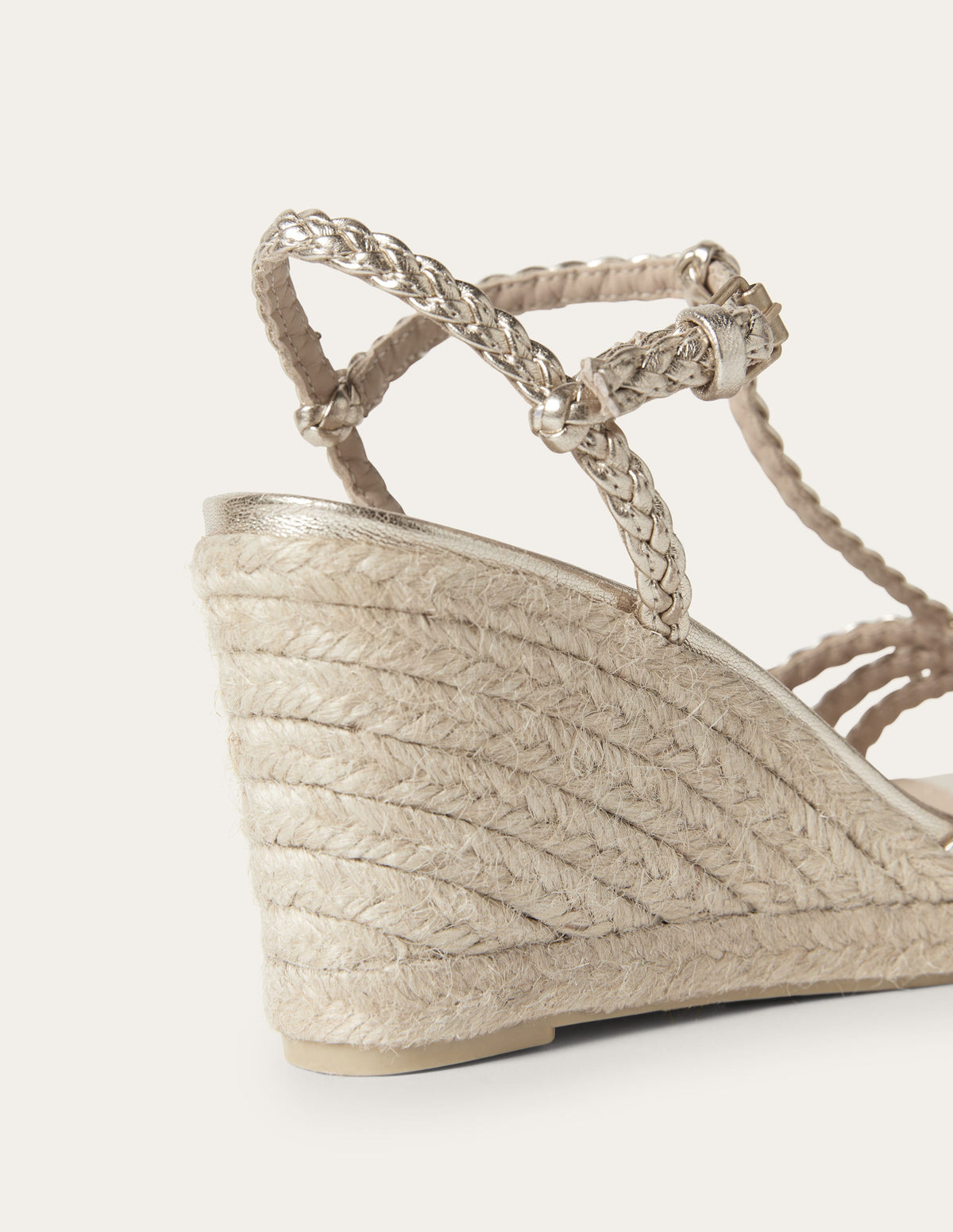 Braided Espadrille Wedges-Pale Gold Metallic-2