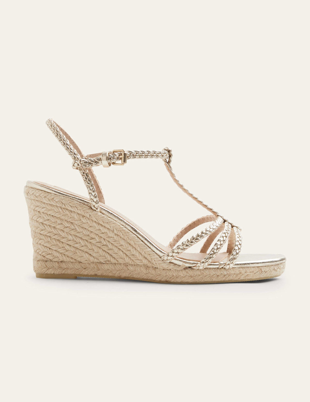 Braided Espadrille Wedges-Pale Gold Metallic-4