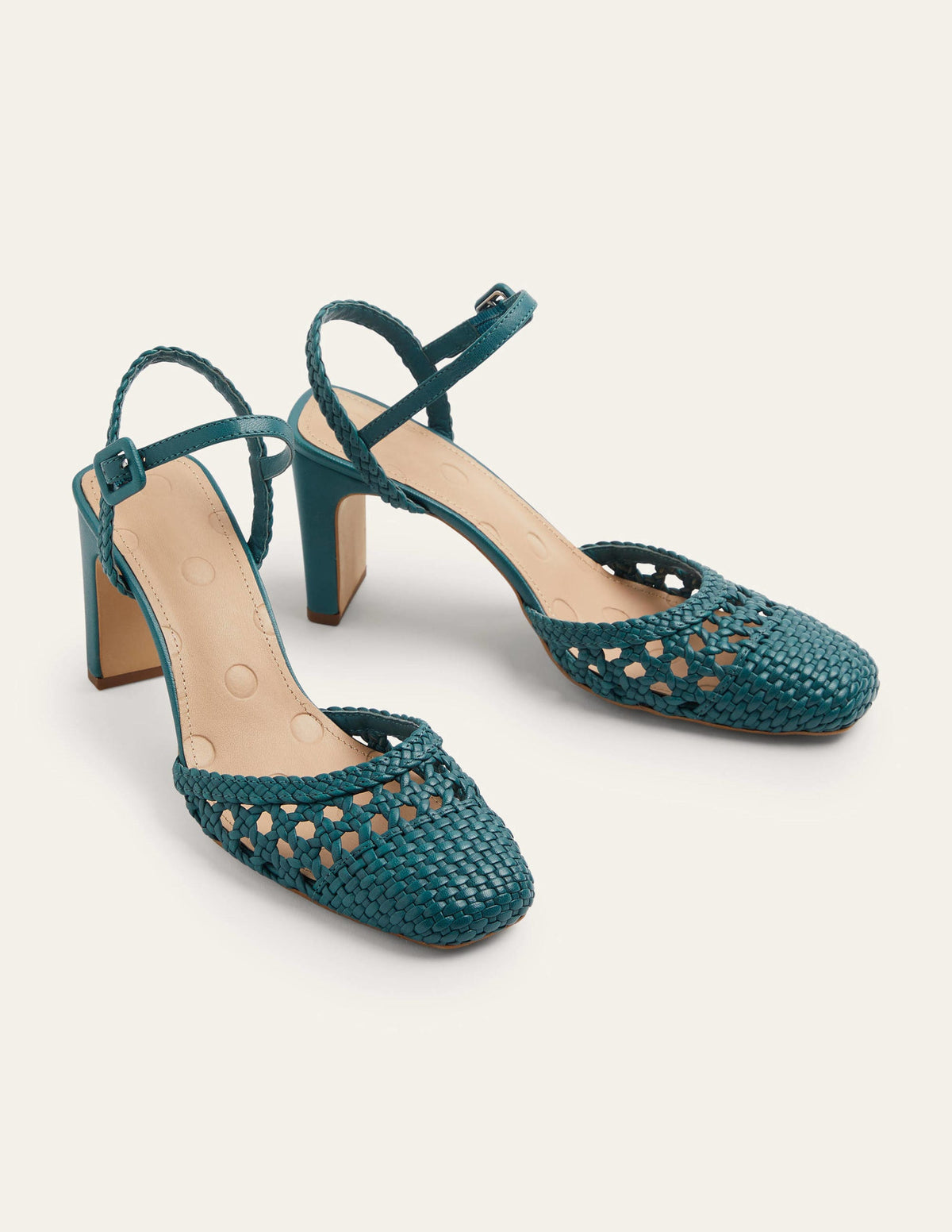 Ellie Woven Slingback Heels-Chesapeake Bay - Image 1