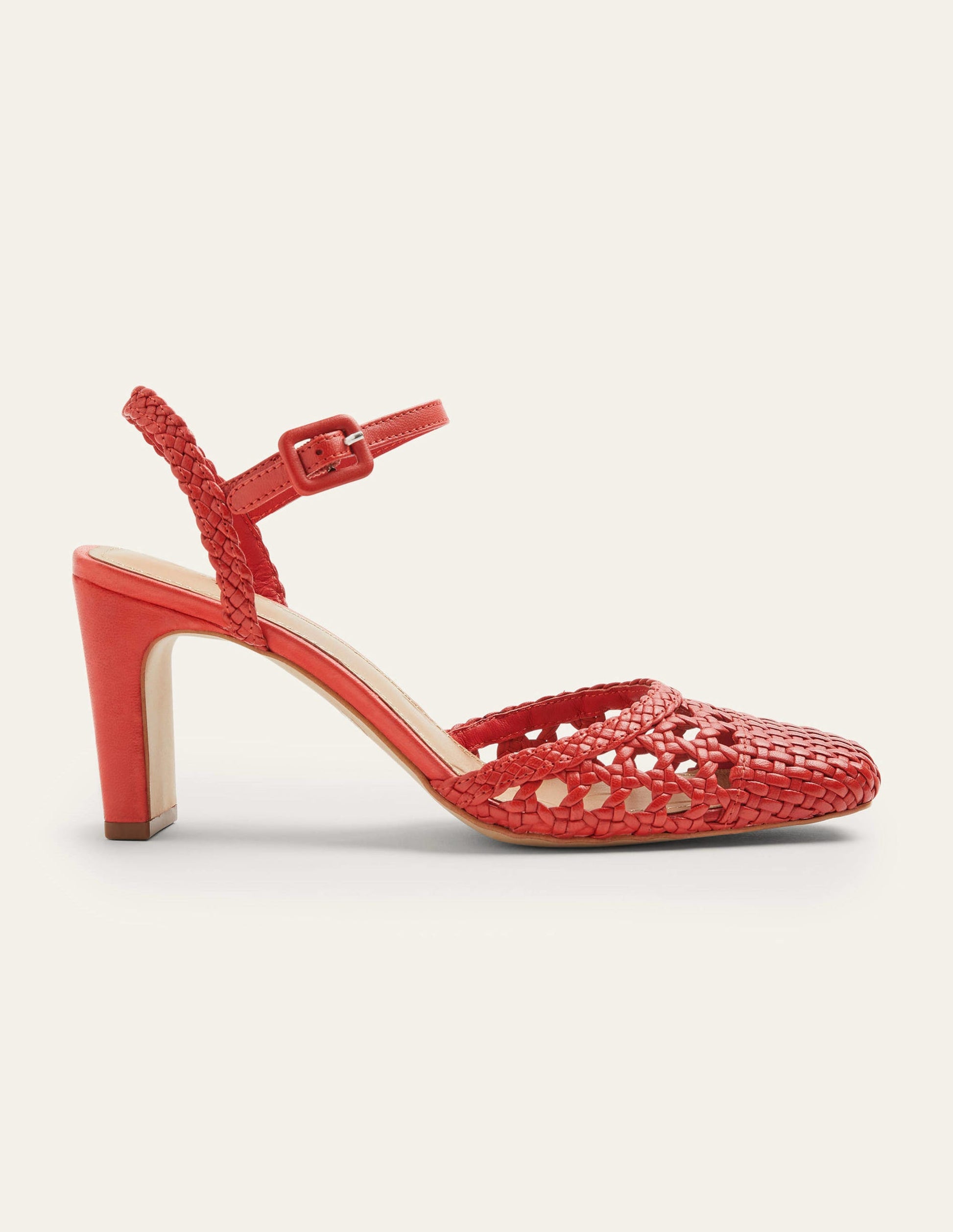 Ellie Woven Slingback Heels-Aurora Red-3