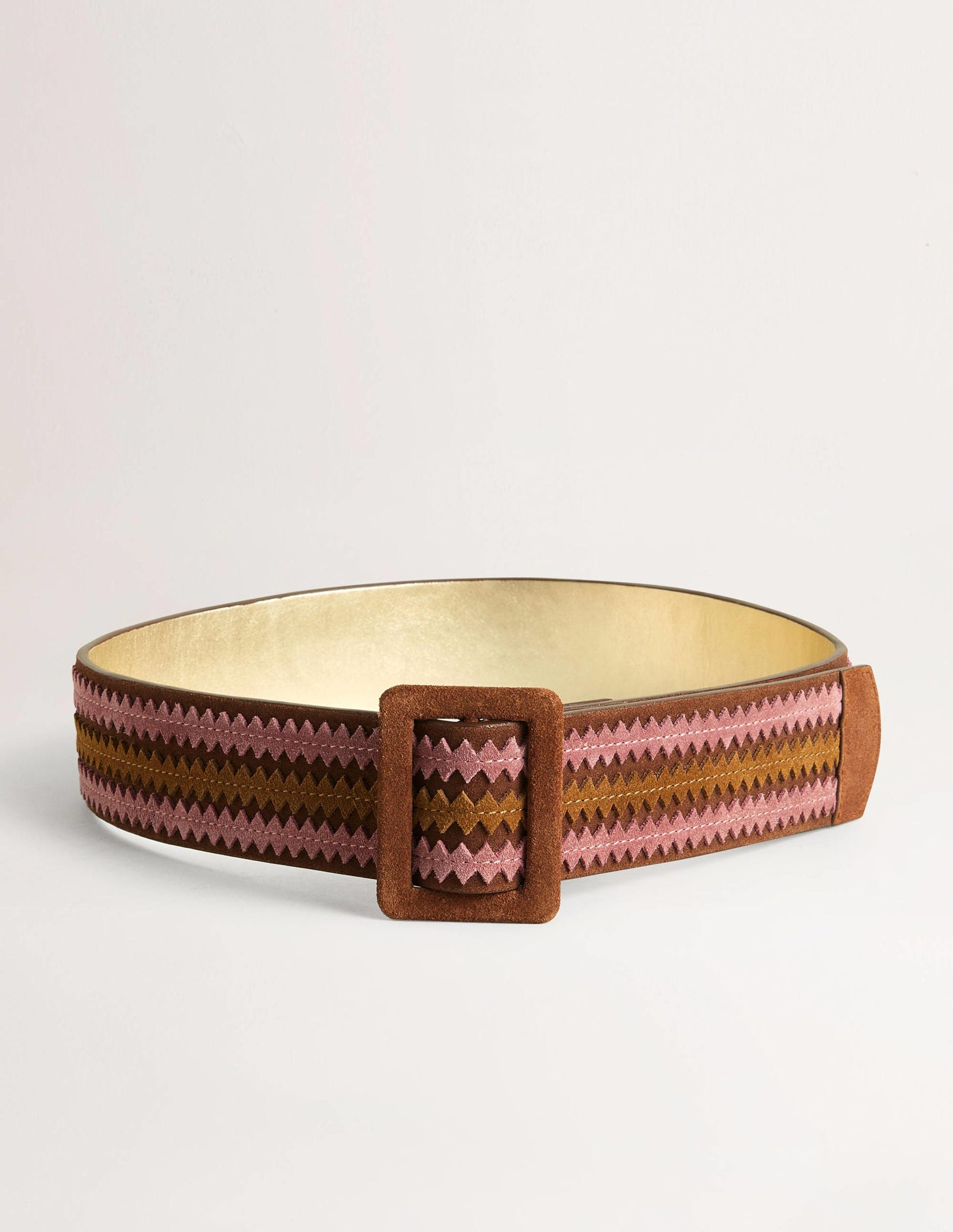 Contrast Stitch Waist Belt-Tan-1