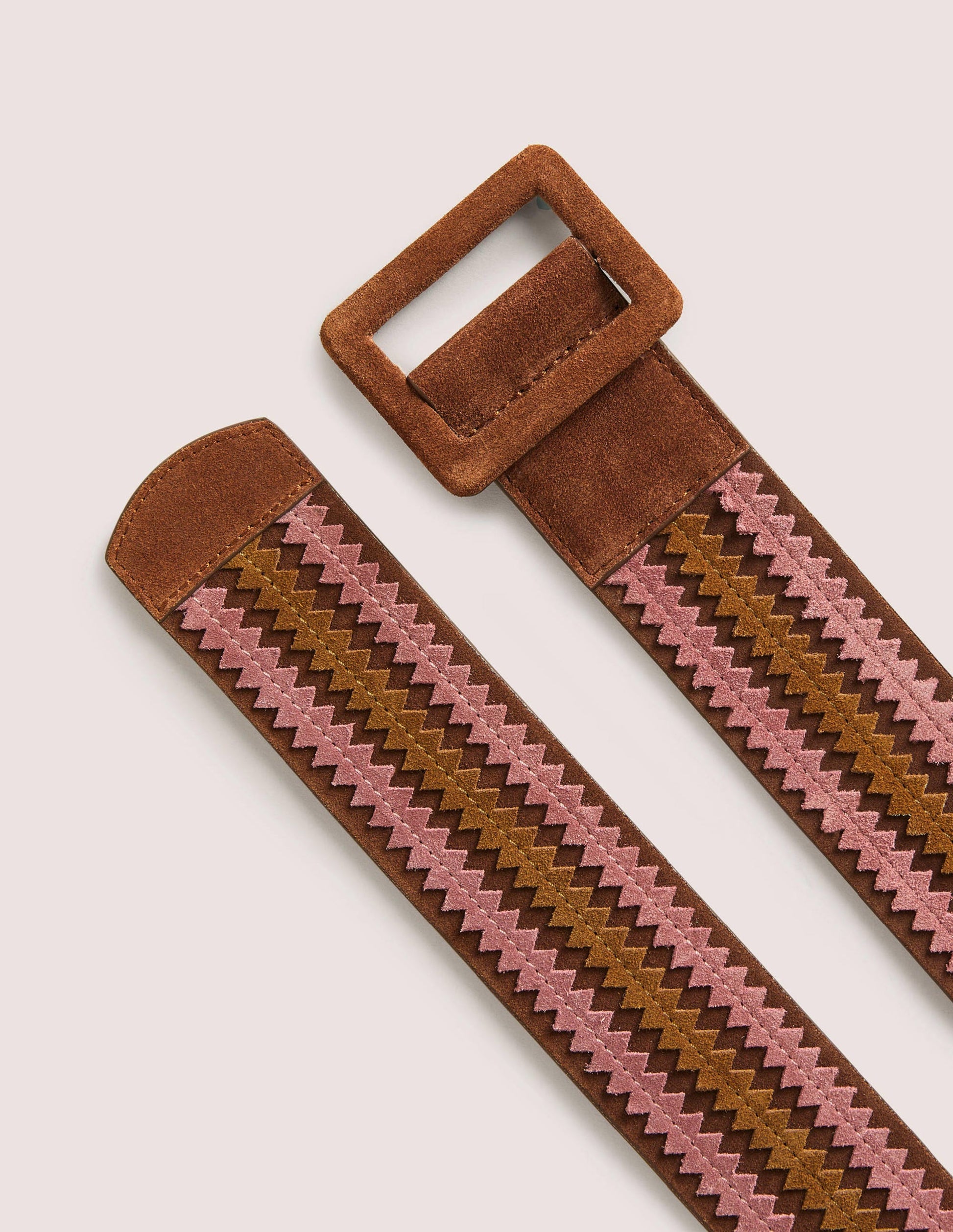 Contrast Stitch Waist Belt-Tan-2