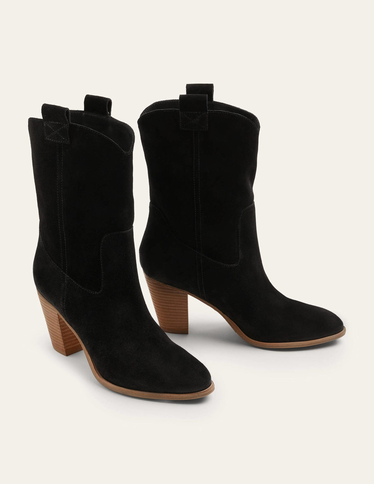 Pull-on Western Boot-Black Suede - Image 4