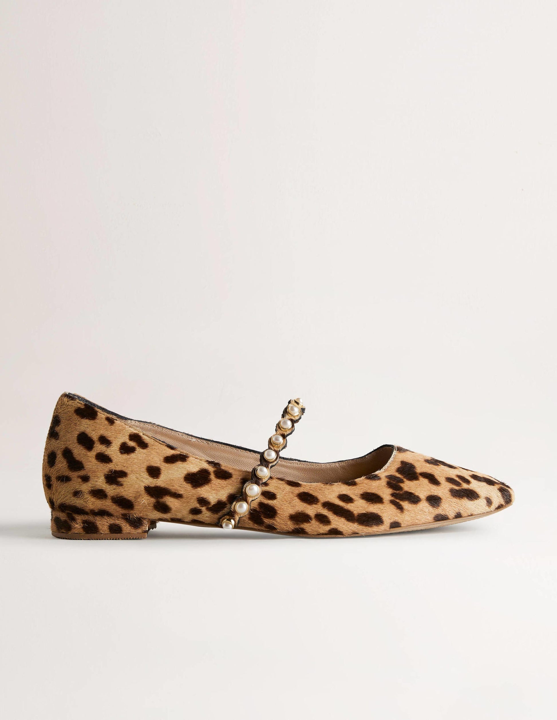 Pearl Strap Ballerina Pumps-Cheetah-2