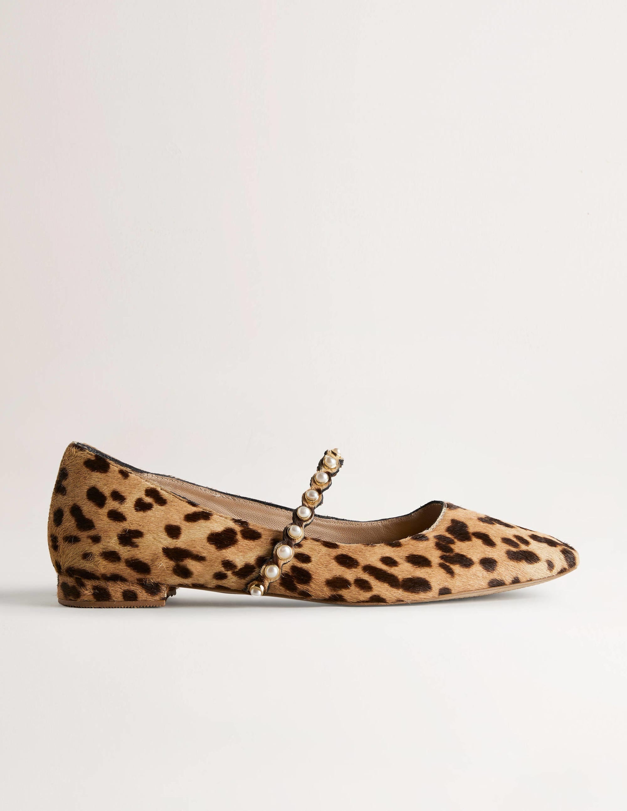 Pearl Strap Ballerina Pumps-Cheetah - Image 2