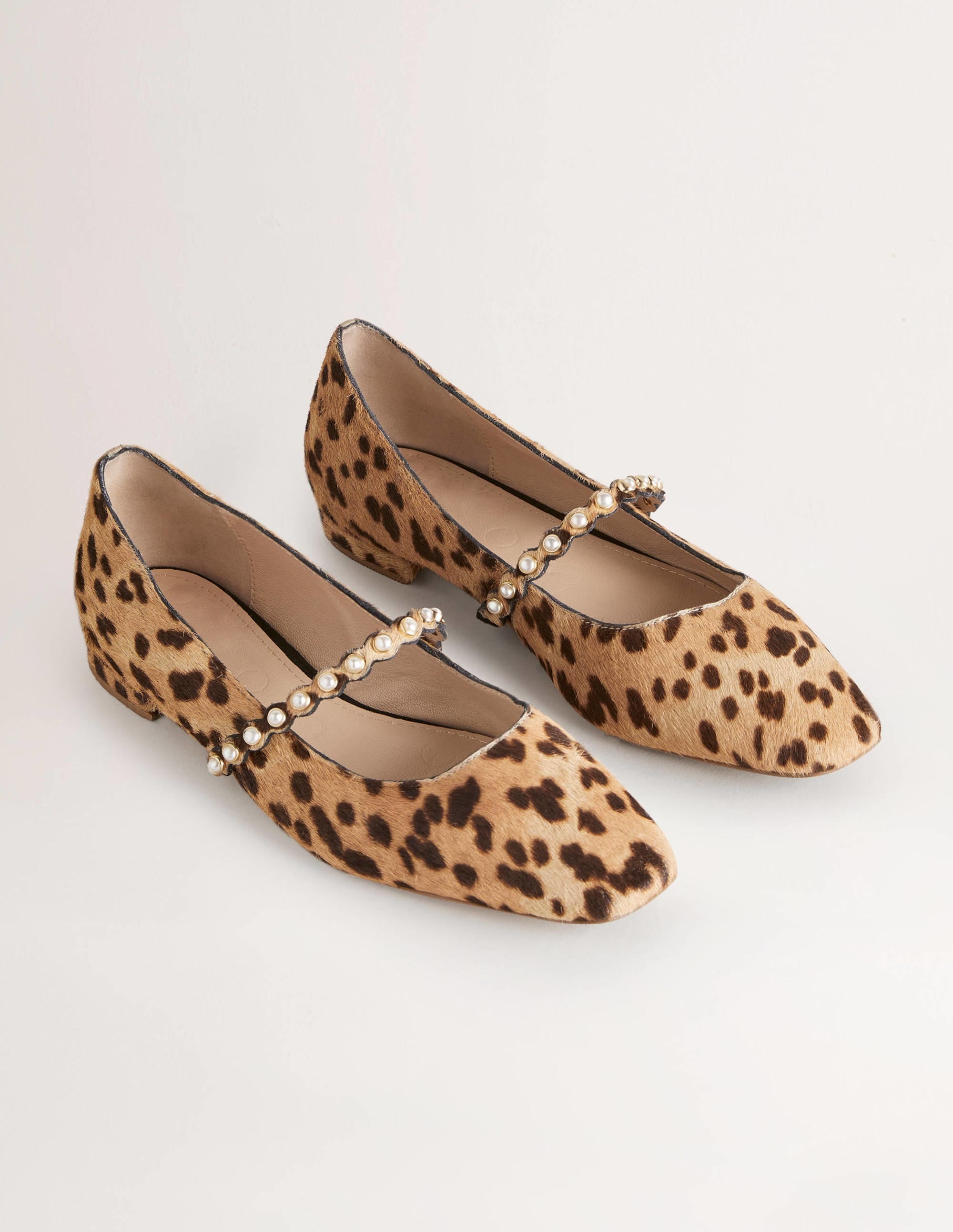 Pearl Strap Ballerina Pumps-Cheetah - Image 3