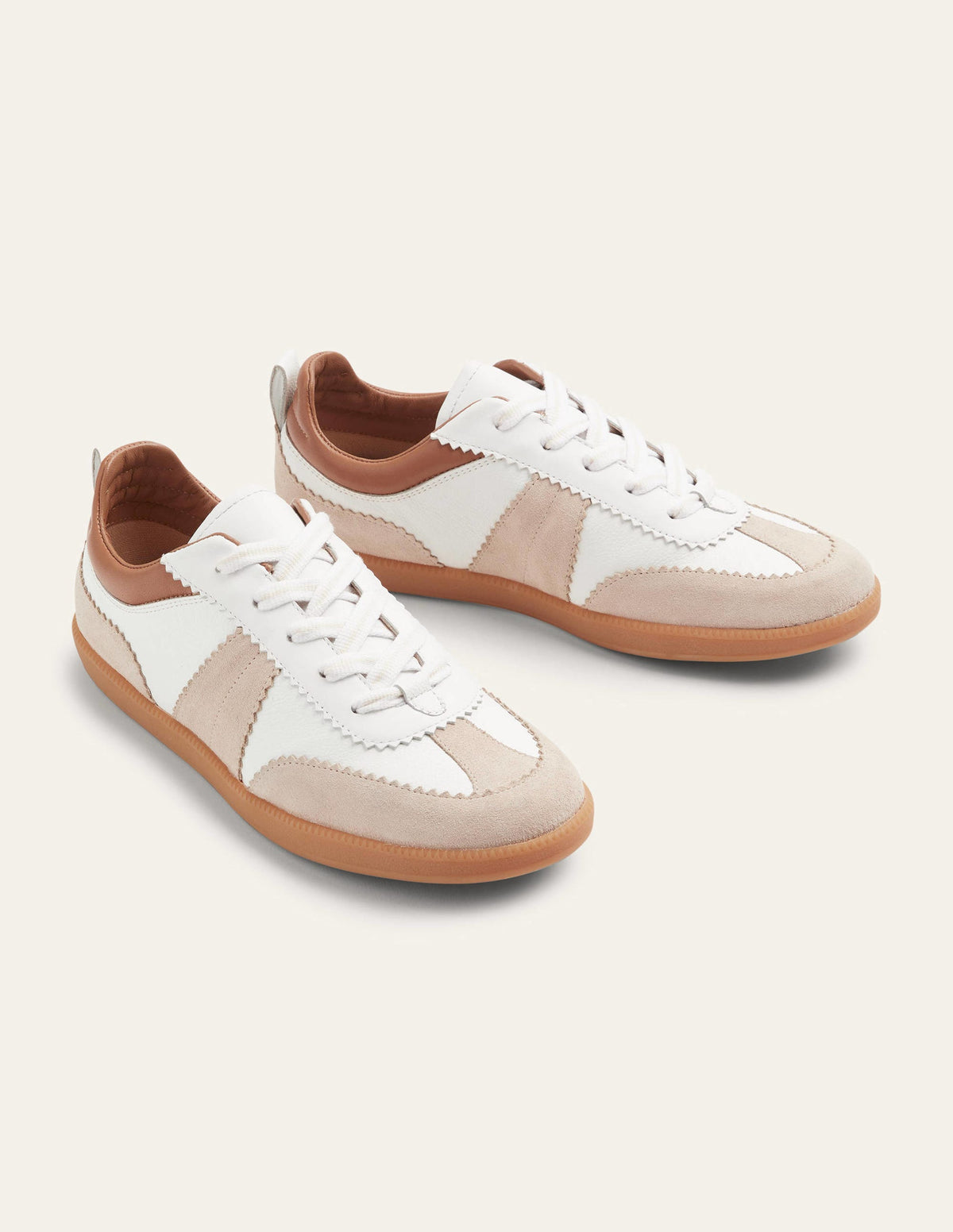 Erin Retro Tennis Trainers-White/Ecru - Image 4