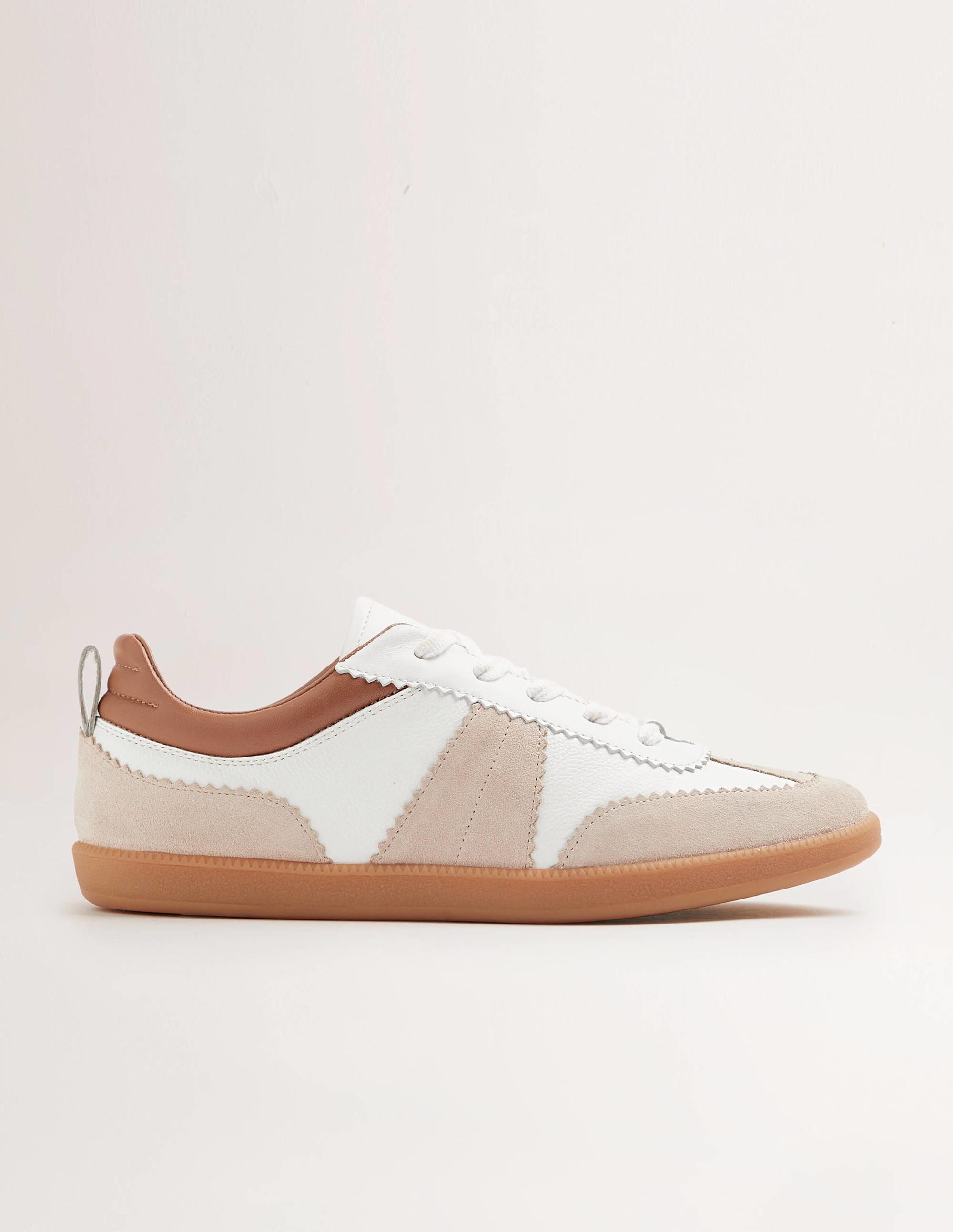 Erin Retro Tennis Trainers-White/Ecru - Image 5