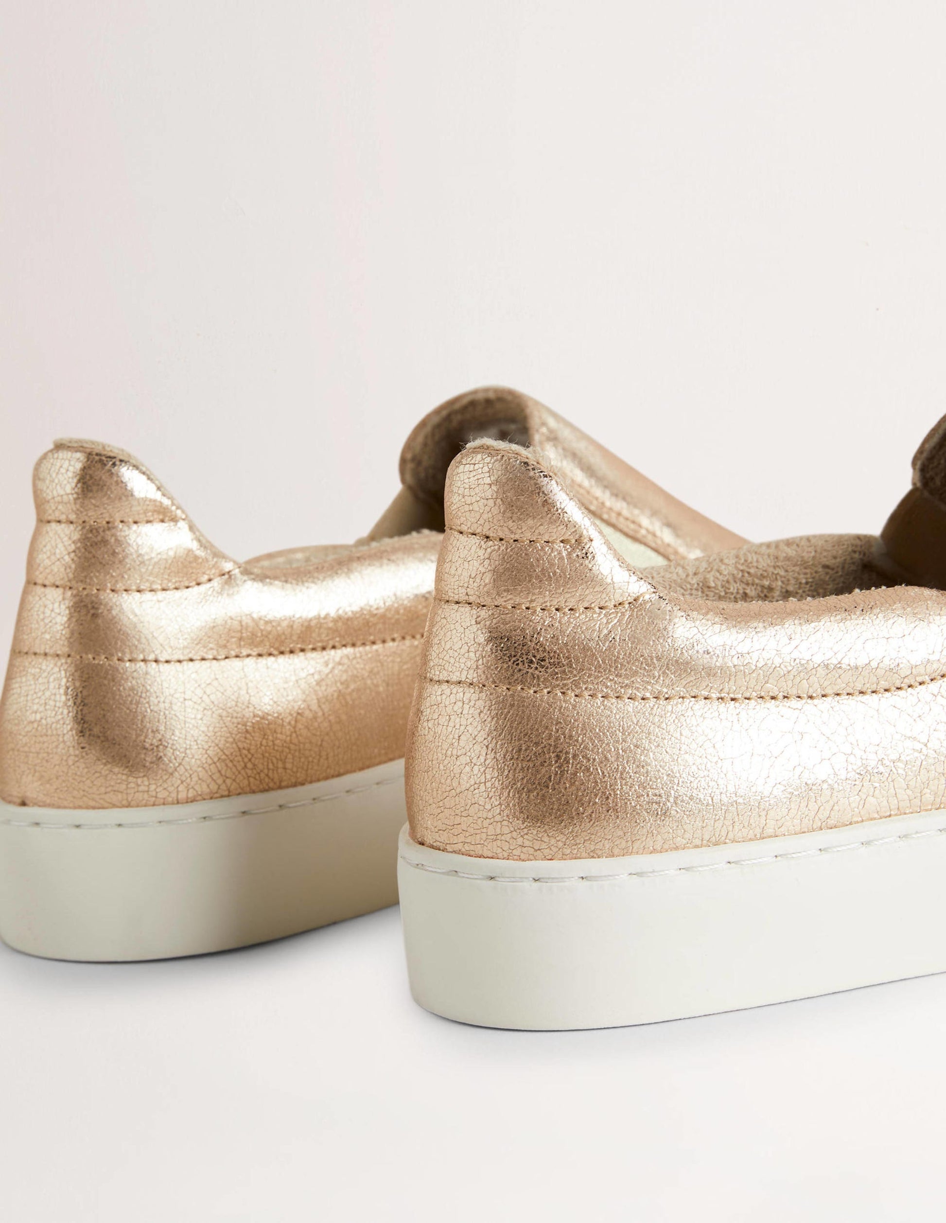 Slip-on Sneakers-Metallic Gold-3