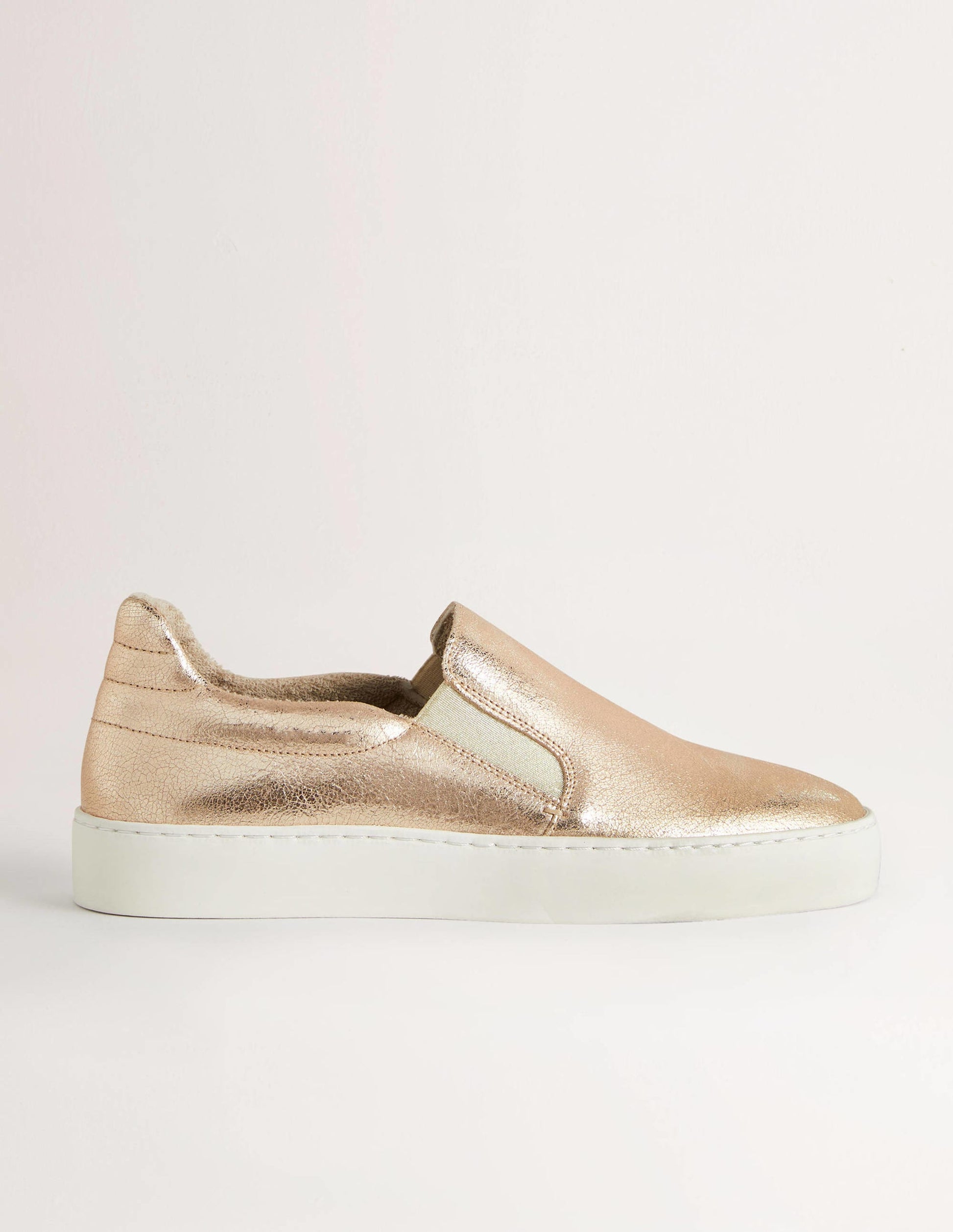 Slip-on Sneakers-Metallic Gold-1