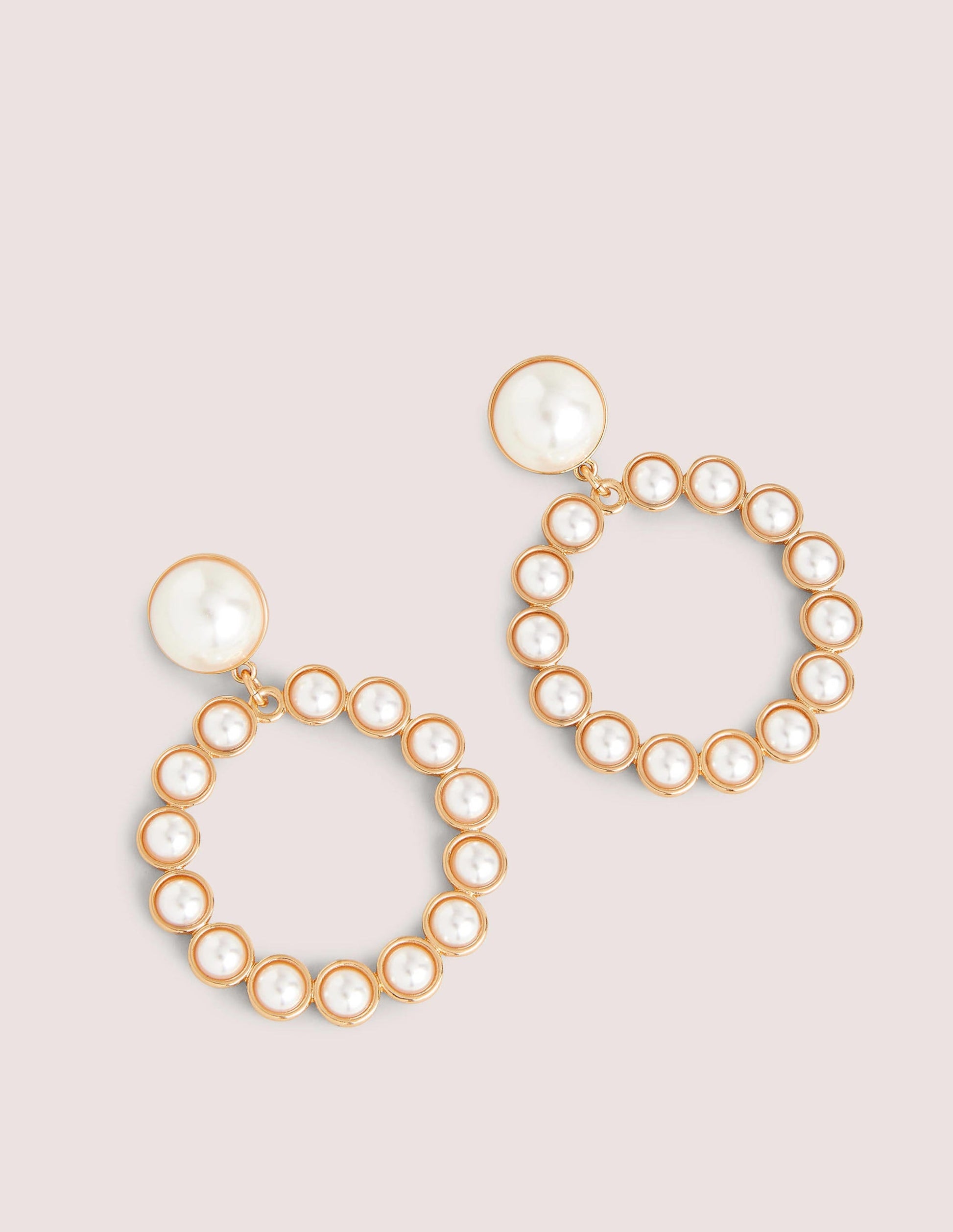 Front Facing Hoop Earrings-Pearl-2
