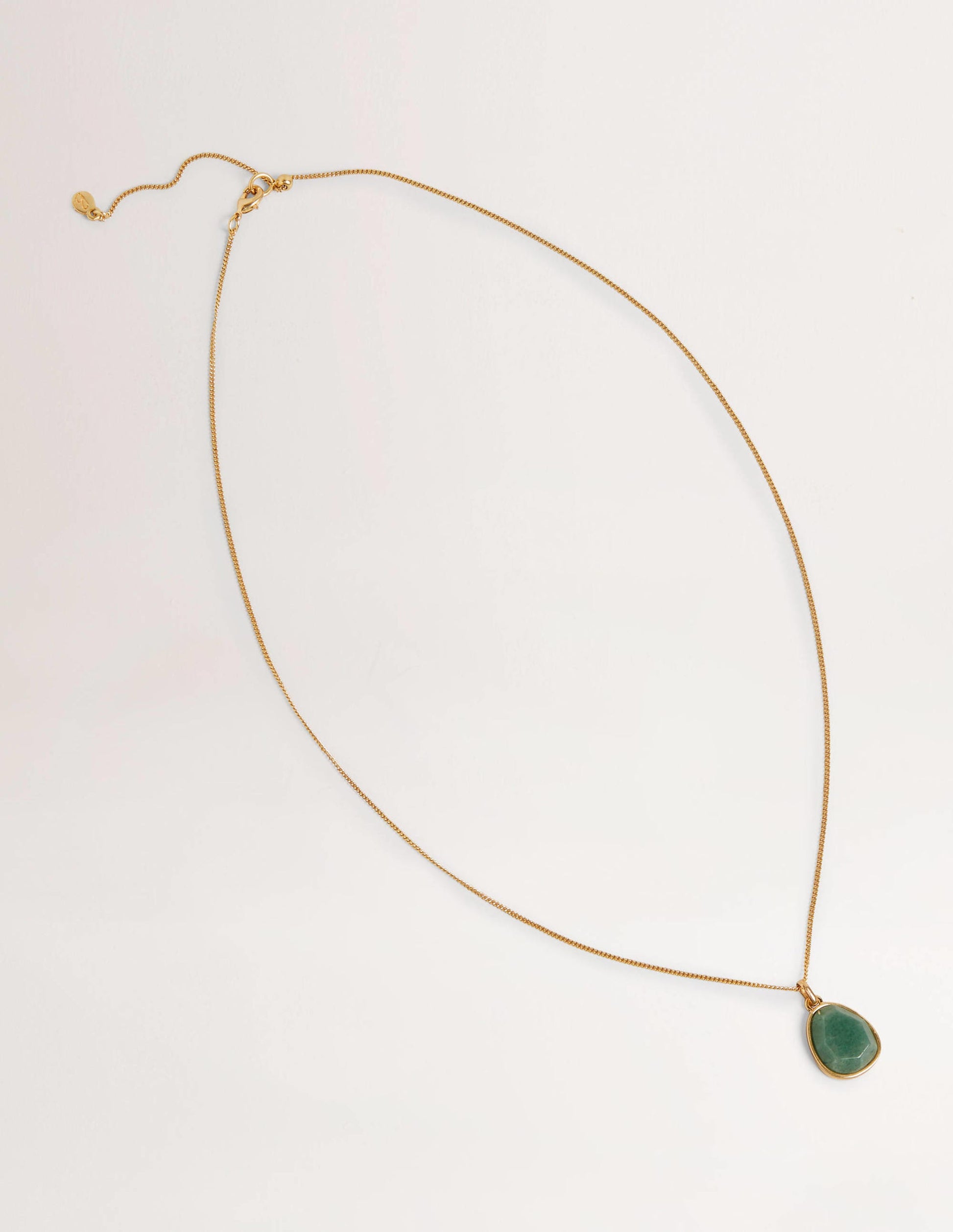 Semi-Precious Pendant Necklace-Green-1