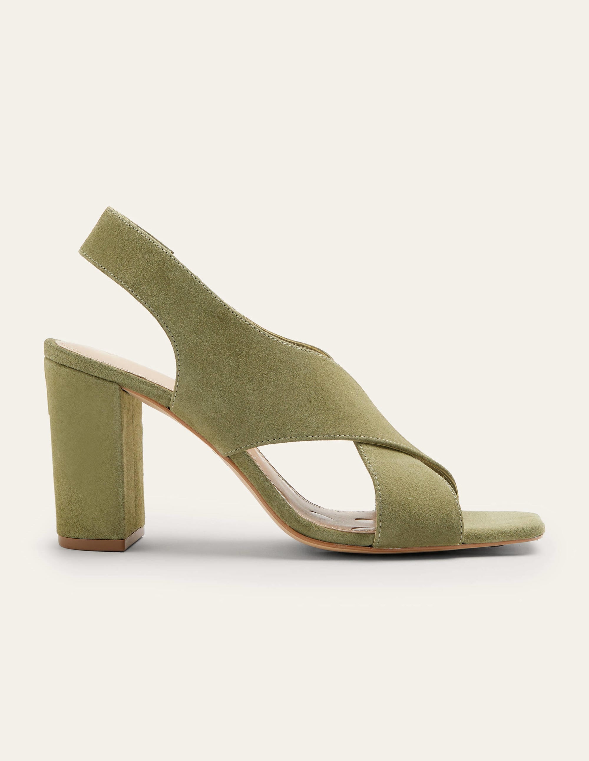 Cross Strap Heeled Sandals-Rainforest Floor - Image 6