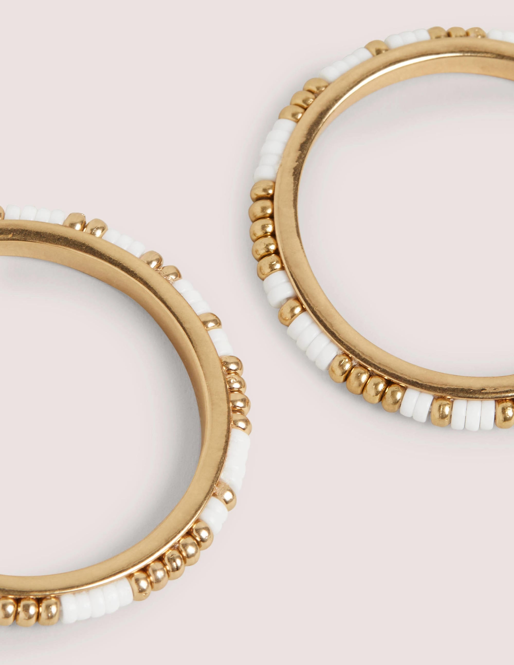 Beaded Hoop Earrings-Ivory - Image 2