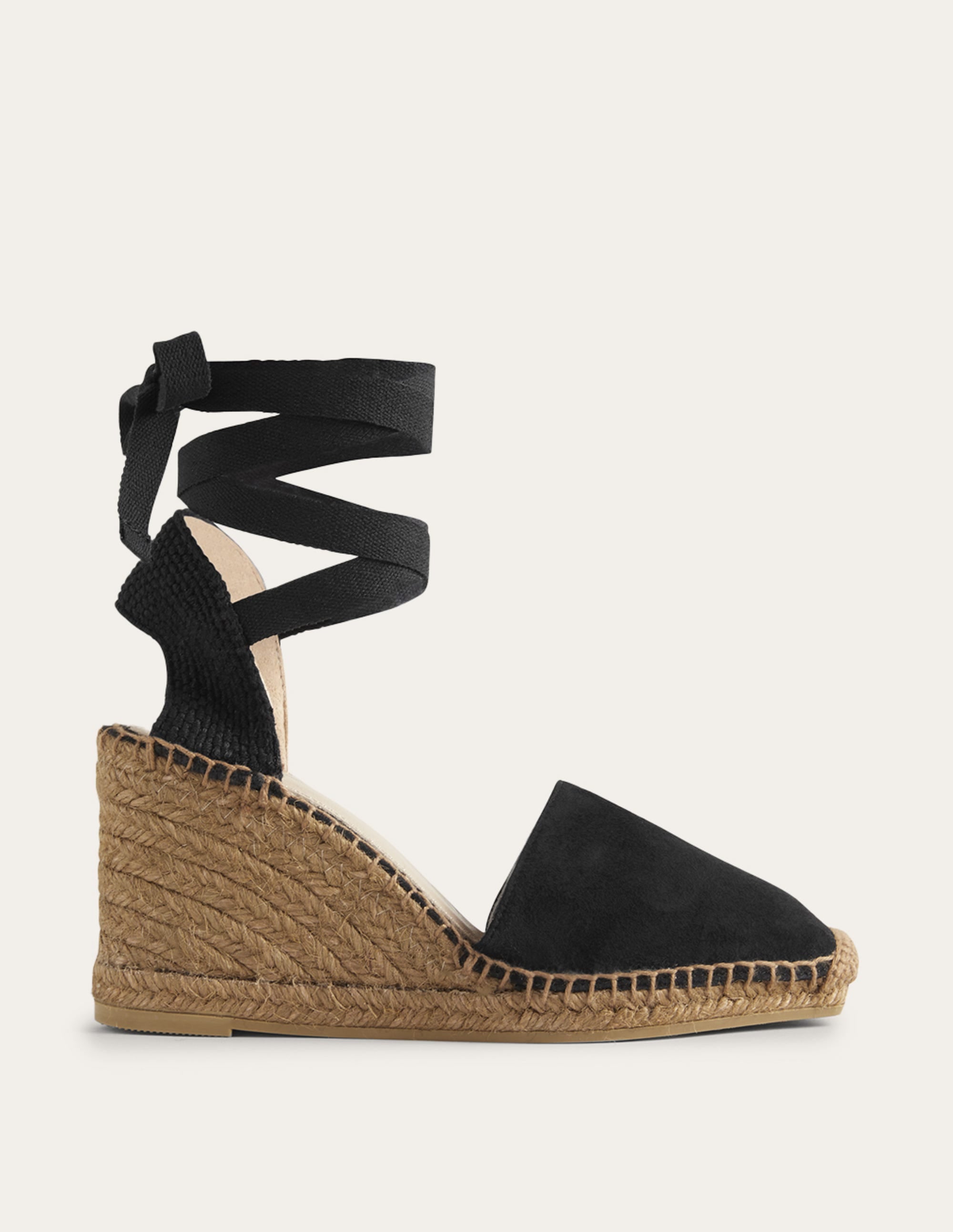 Esme Espadrille Wedges-Black - Image 1