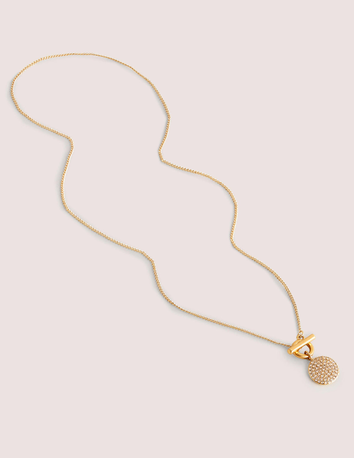Pavé Pendant Necklace-Gold - Image 2