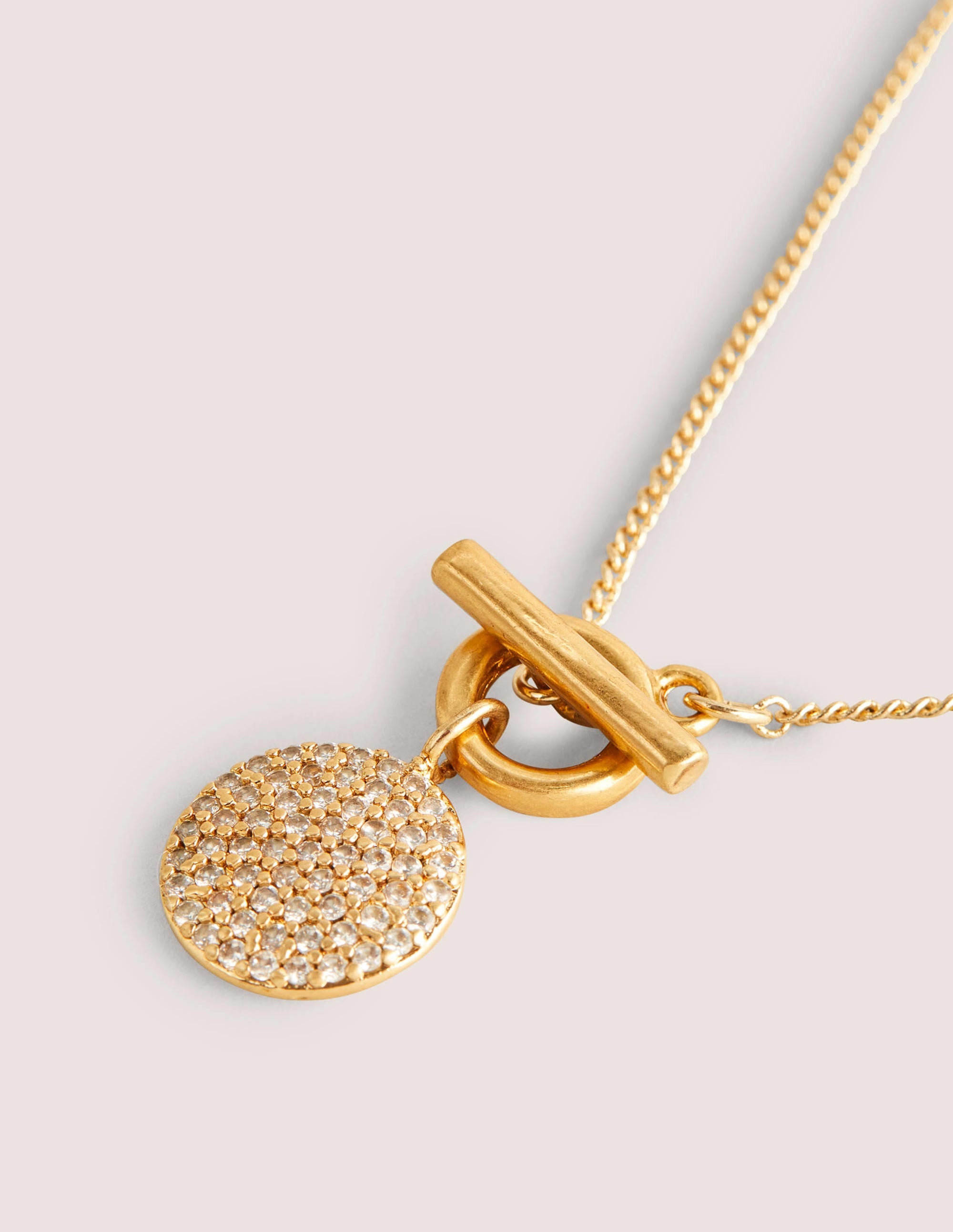 Pavé Pendant Necklace-Gold - Image 3