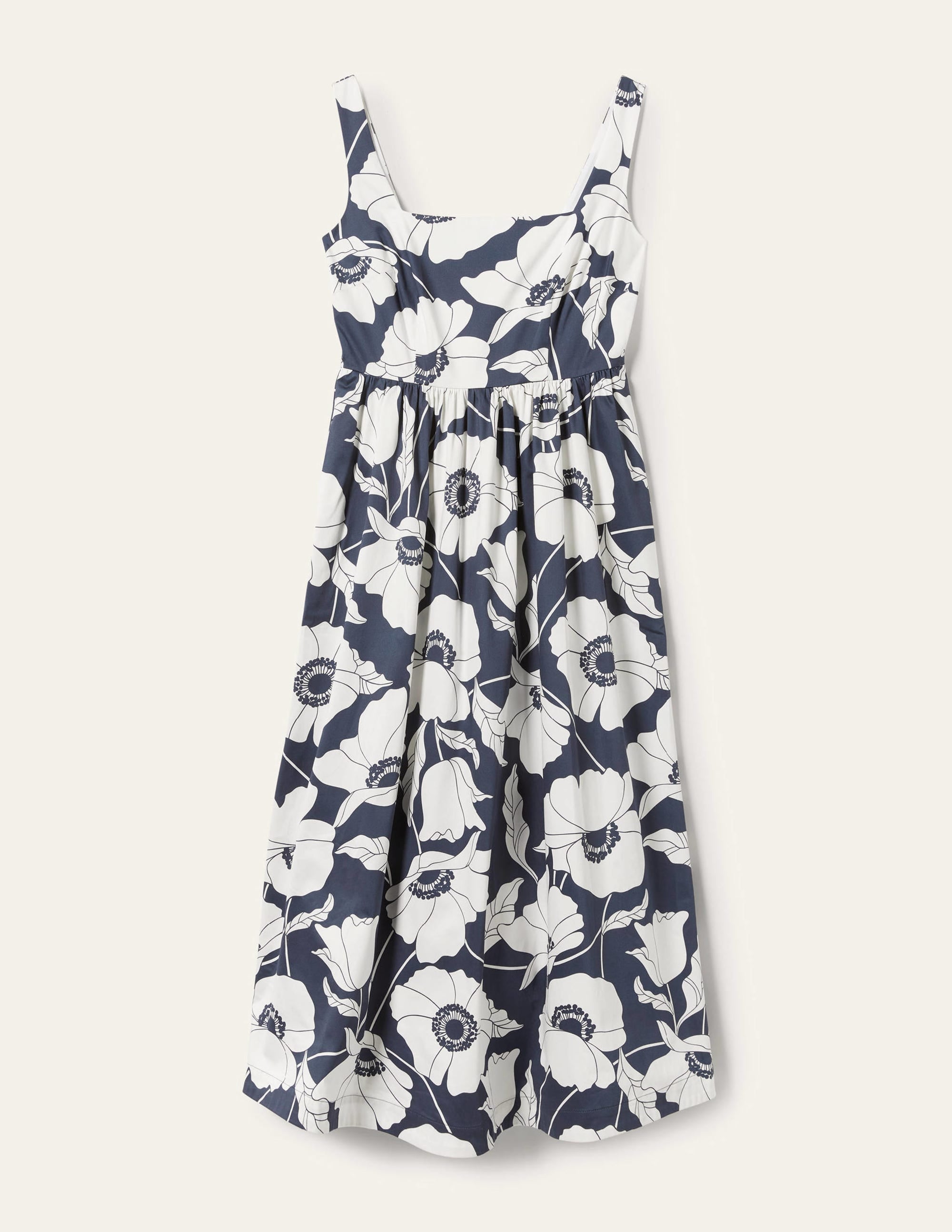 Violet Square Neck Midi Dress-Navy, Elegant Vine - Image 12