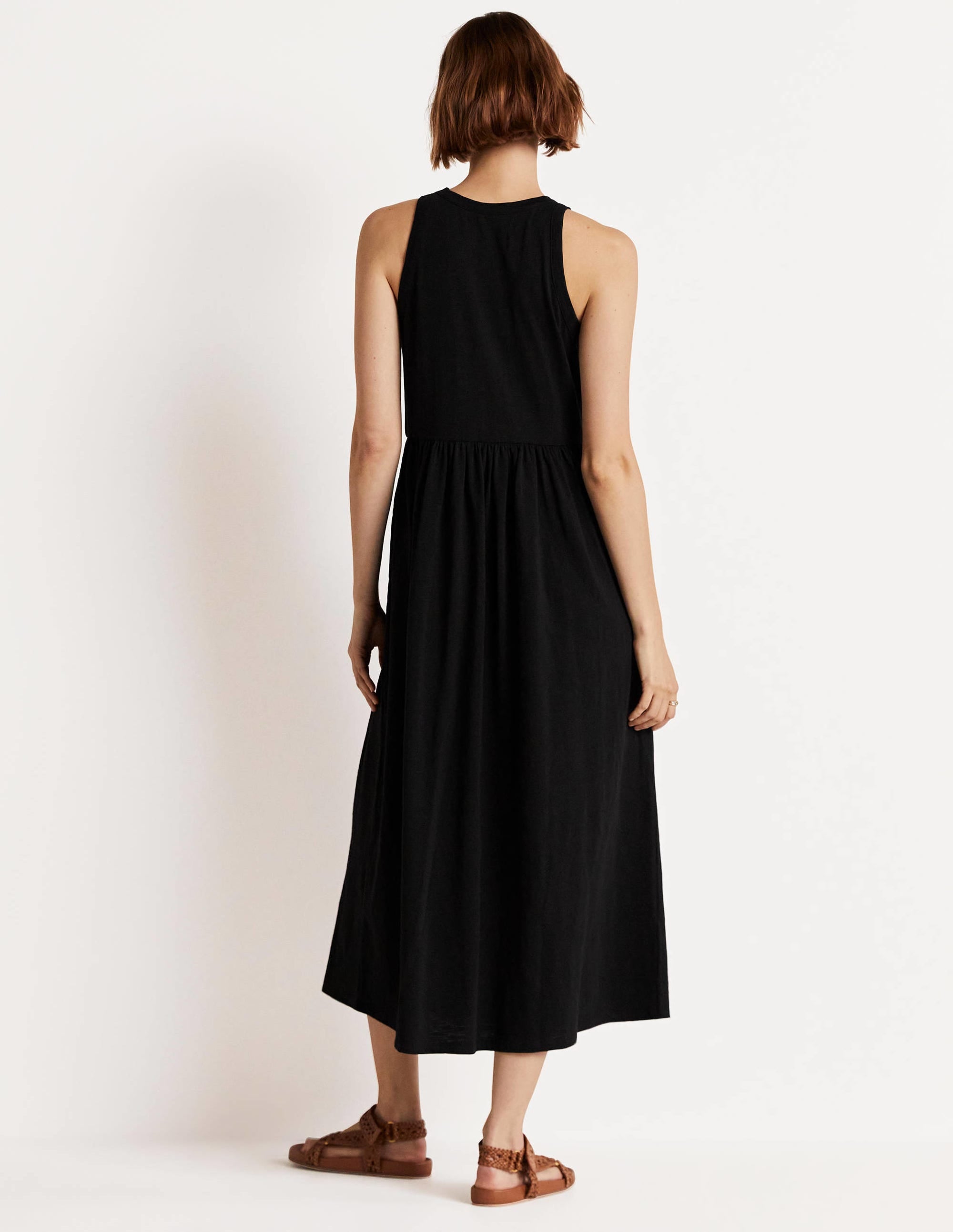 Sleeveless Jersey Midi Dress-Black - Image 8