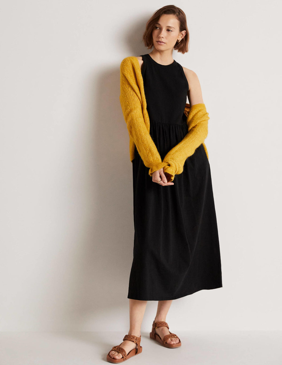Sleeveless Jersey Midi Dress-Black - Image 10