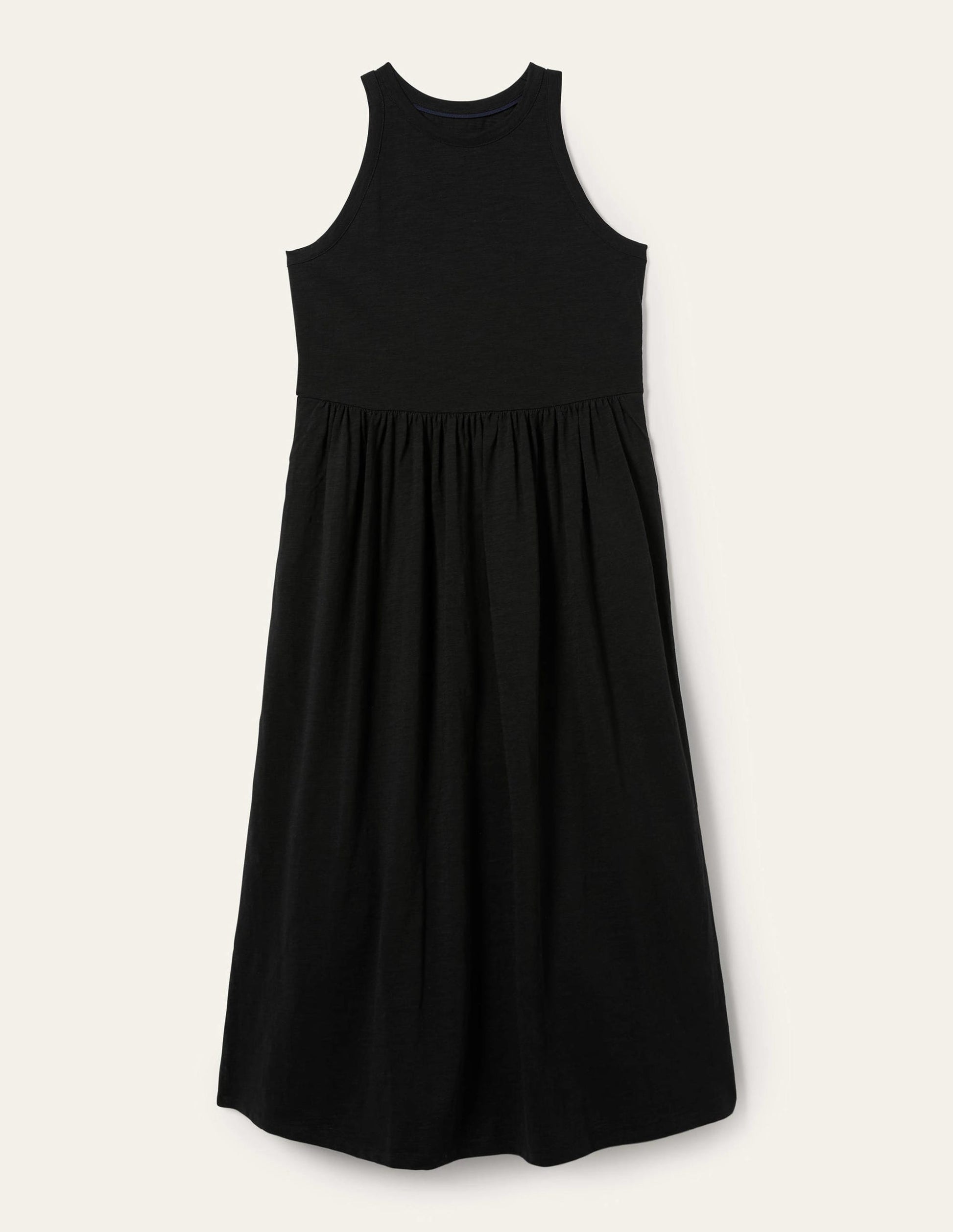 Sleeveless Jersey Midi Dress-Black-11