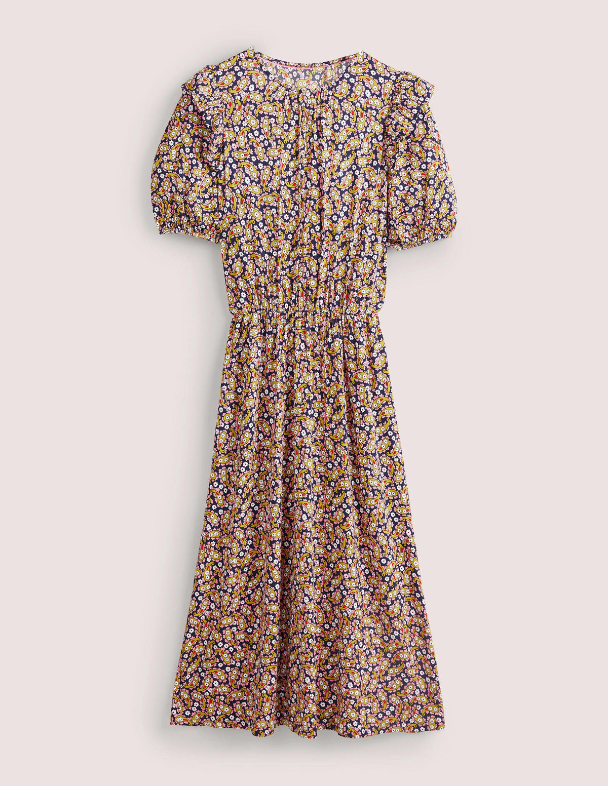 Ruffle Jersey Midi Dress-Citronelle Petal Paisley-5