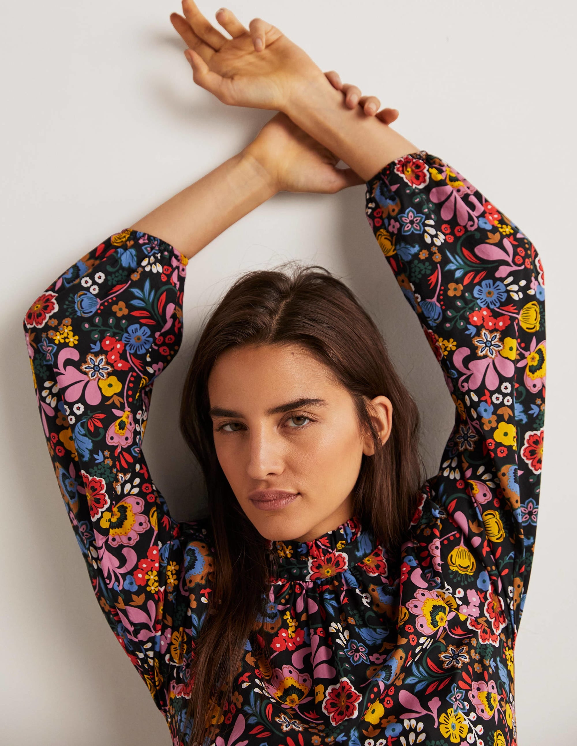 Mutton Sleeve Maxi Dress-Multi, Pretty Paradise - Image 2