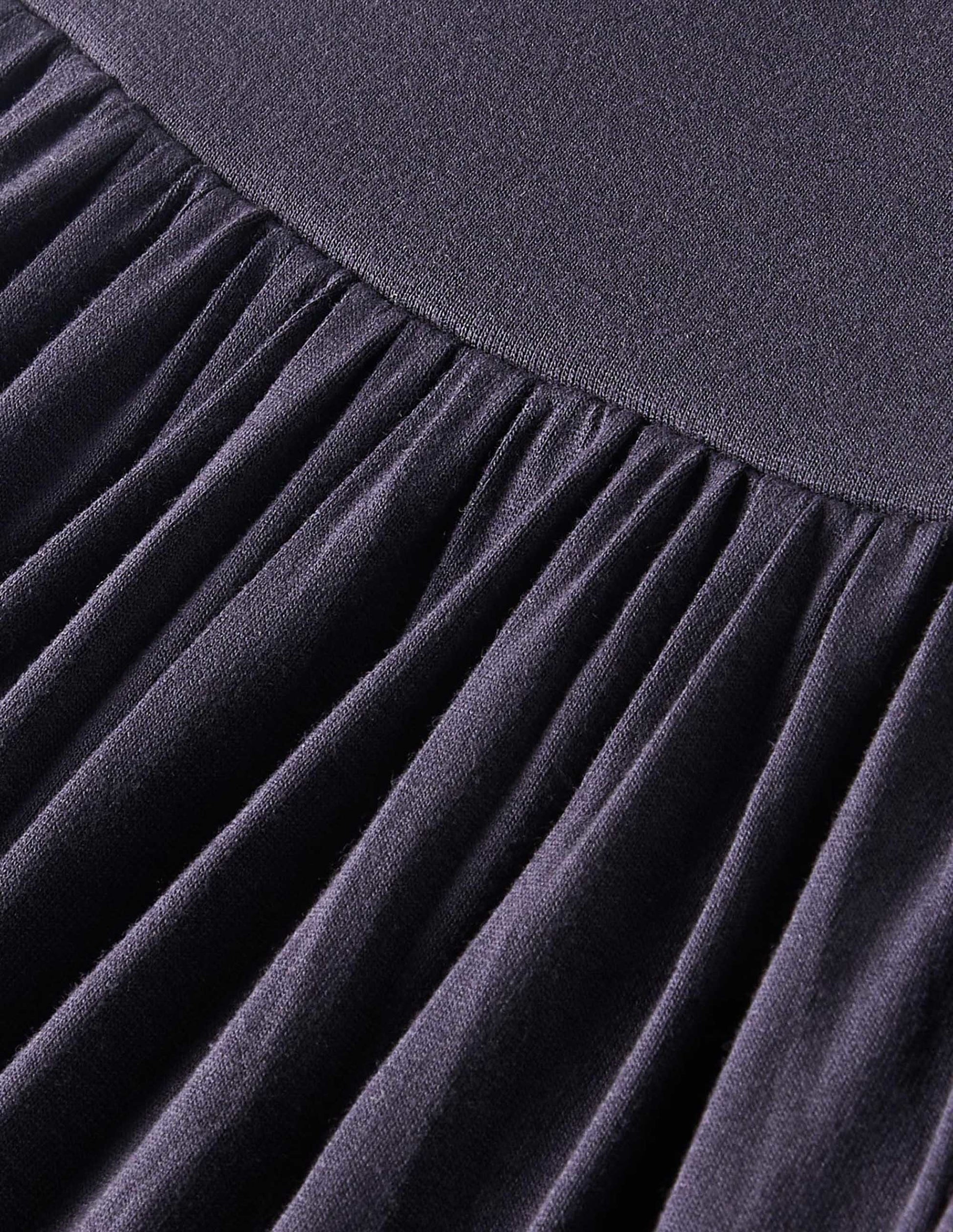 Fixed Wrap Jersey Midi Dress-Navy-11