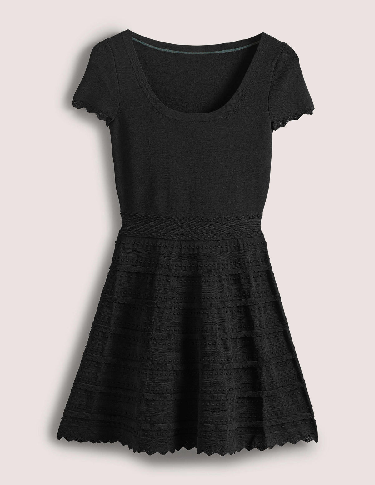 Detail Knitted Mini Dress-Black - Image 7