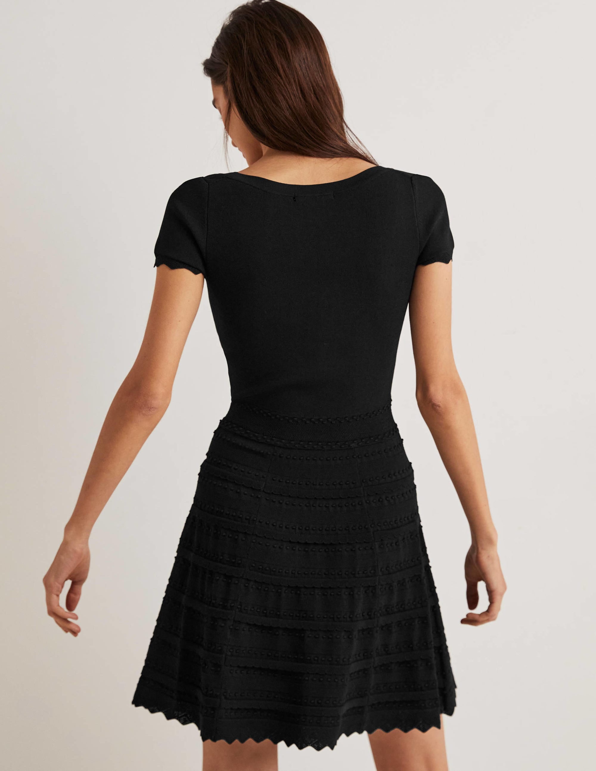 Detail Knitted Mini Dress-Black - Image 3