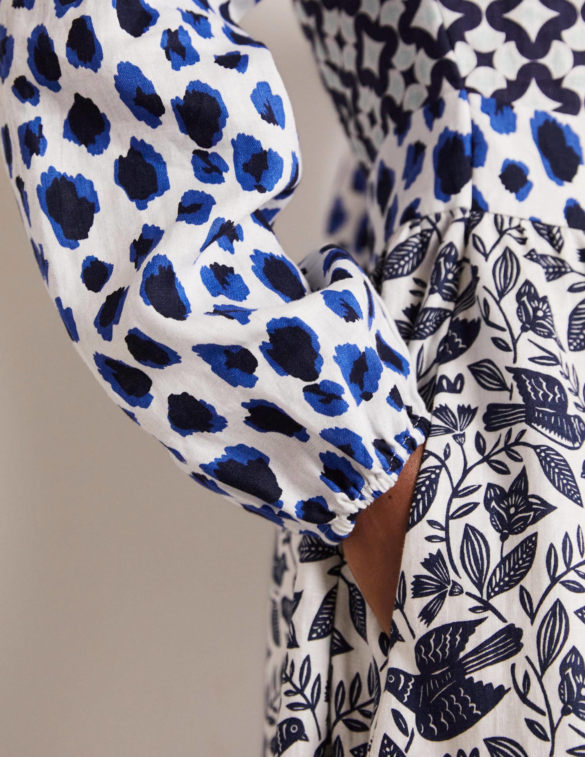 Repurposed Tiered Maxi Dress-Blue - Image 7