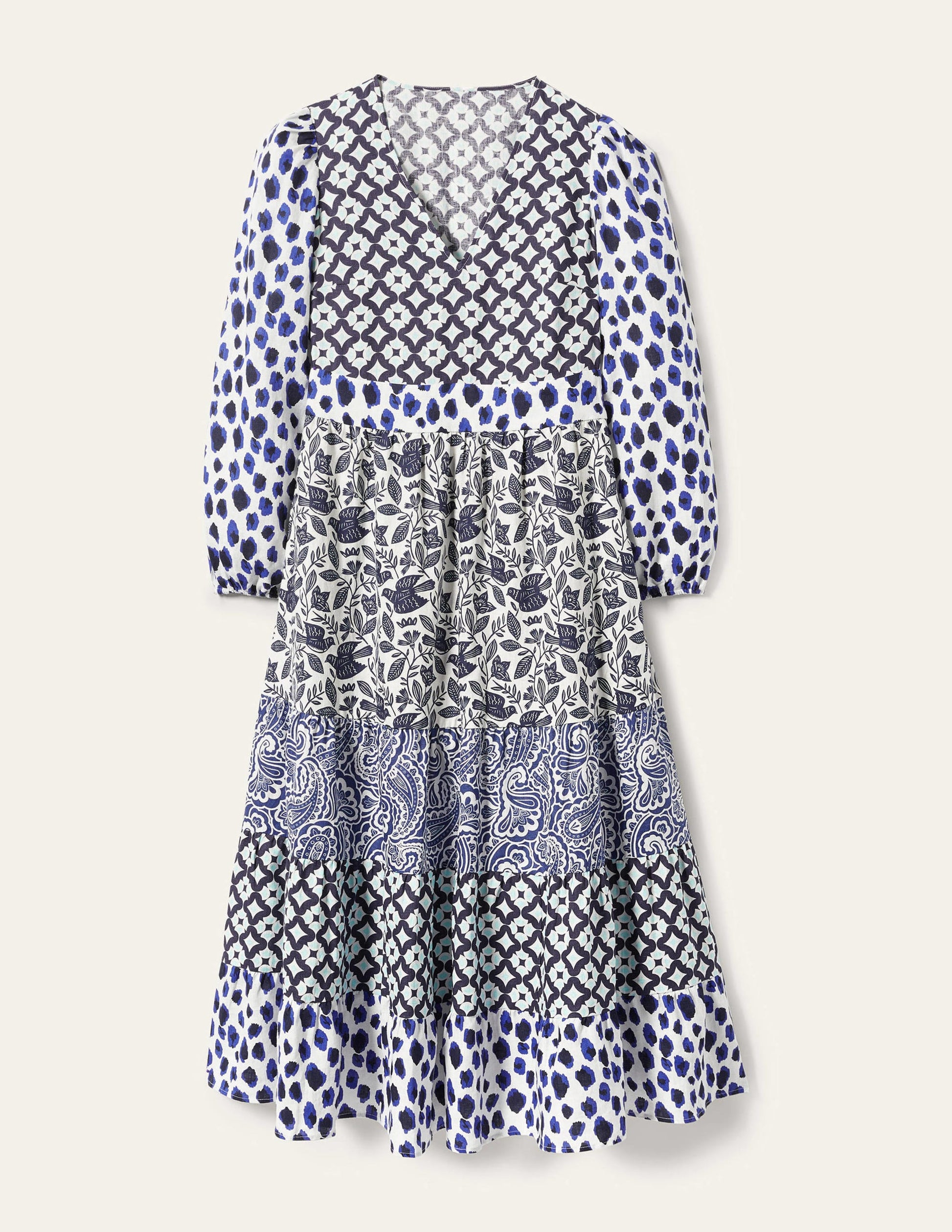 Repurposed Tiered Maxi Dress-Blue-11