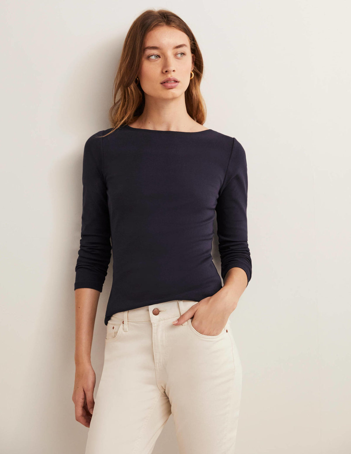 Essential Boatneck Top-Navy - Image 4