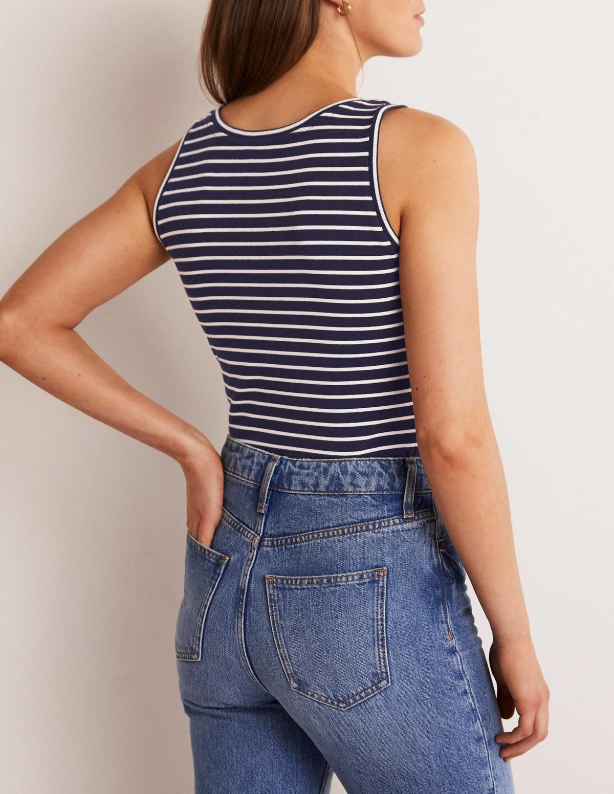 Essential Tank Top-Navy / Ivory Stripe - Image 7