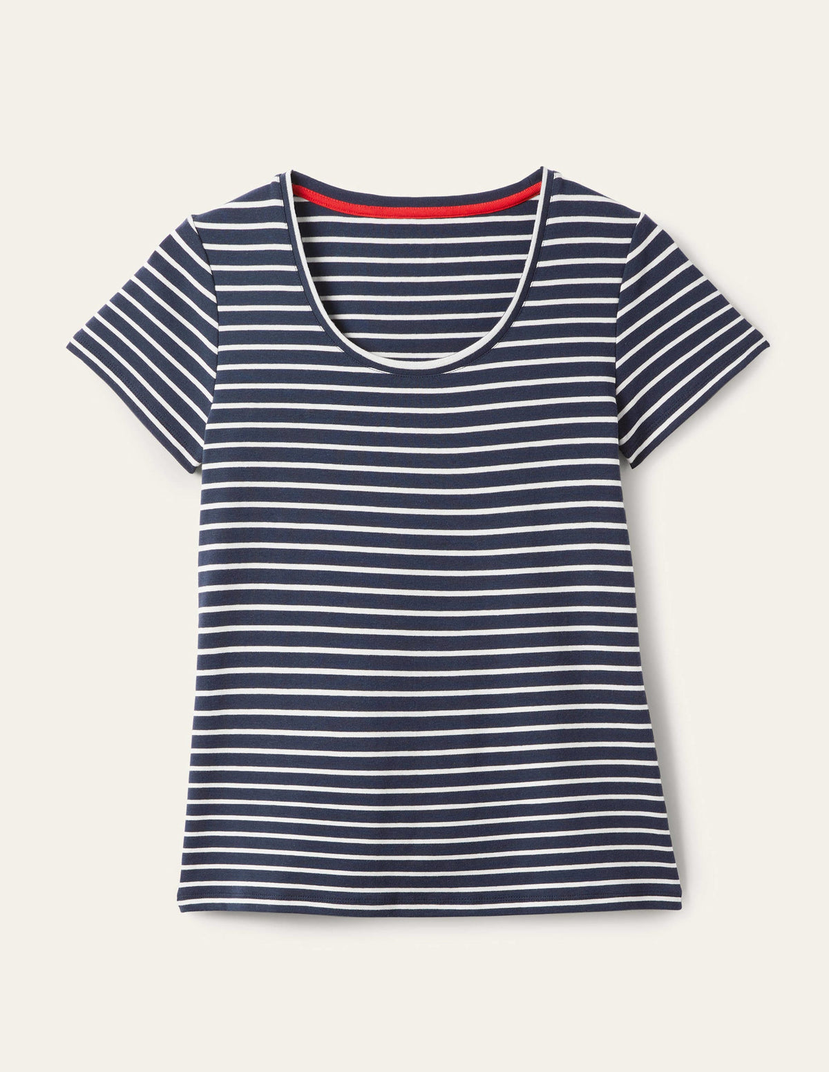 Essential Short Sleeve Tee-Navy / Ivory Stripe - Image 10