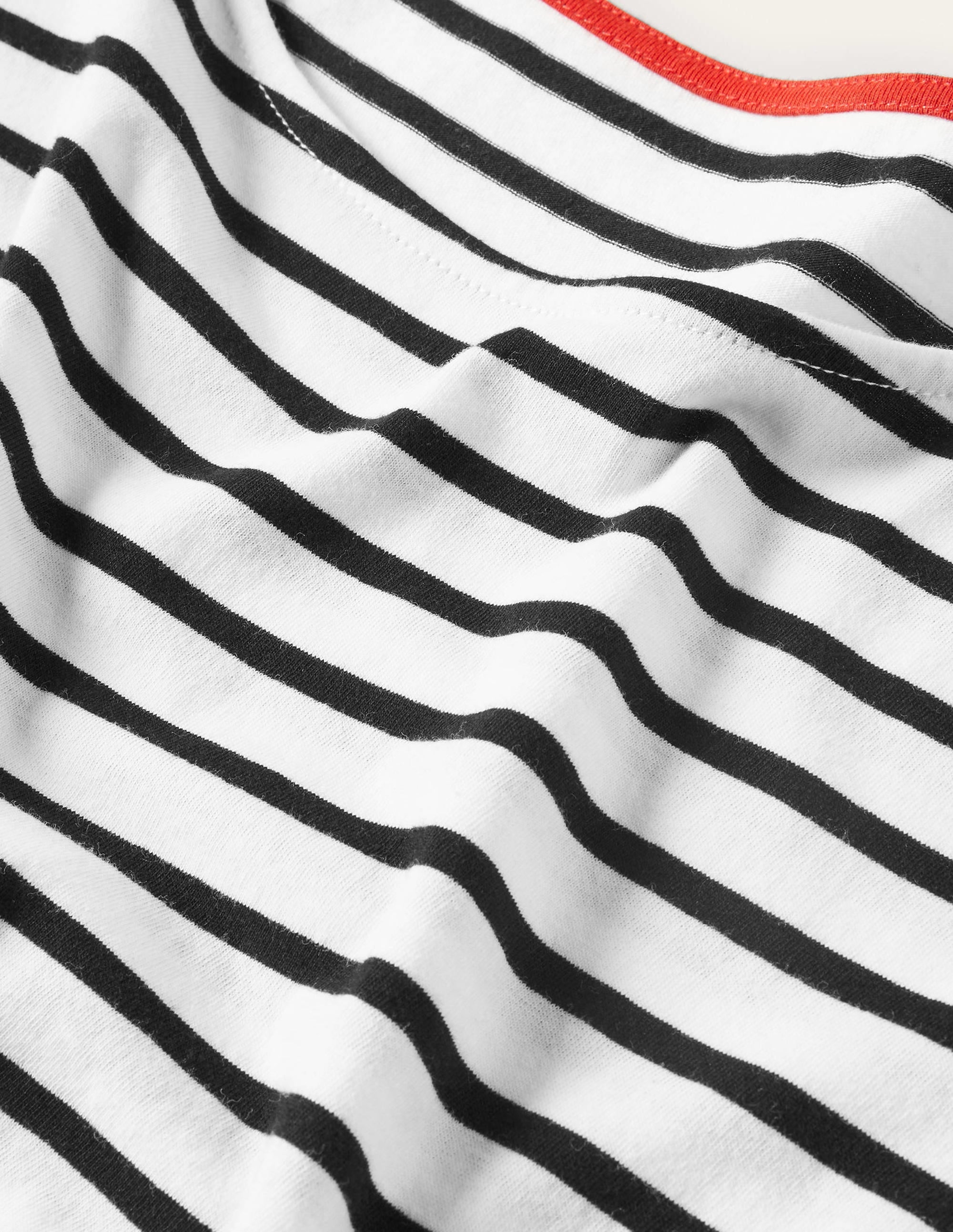 Short Sleeve Breton T-Shirt-Ivory / Black Stripe - Image 6